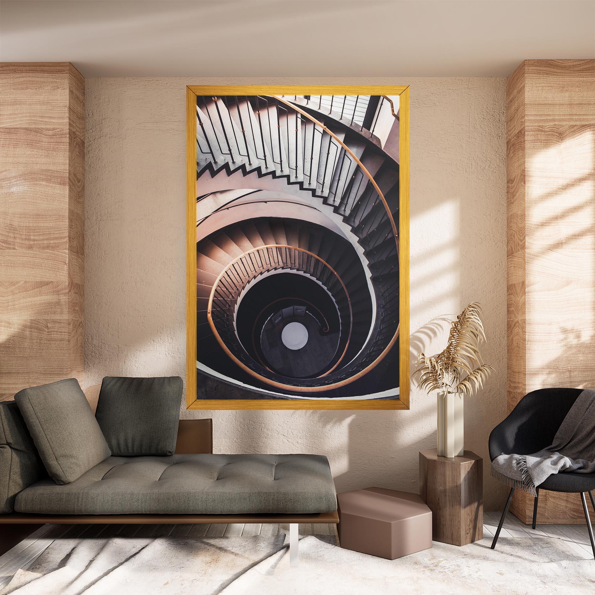 Obraz na Płótnie Grey Stairs Spiral mockup 8