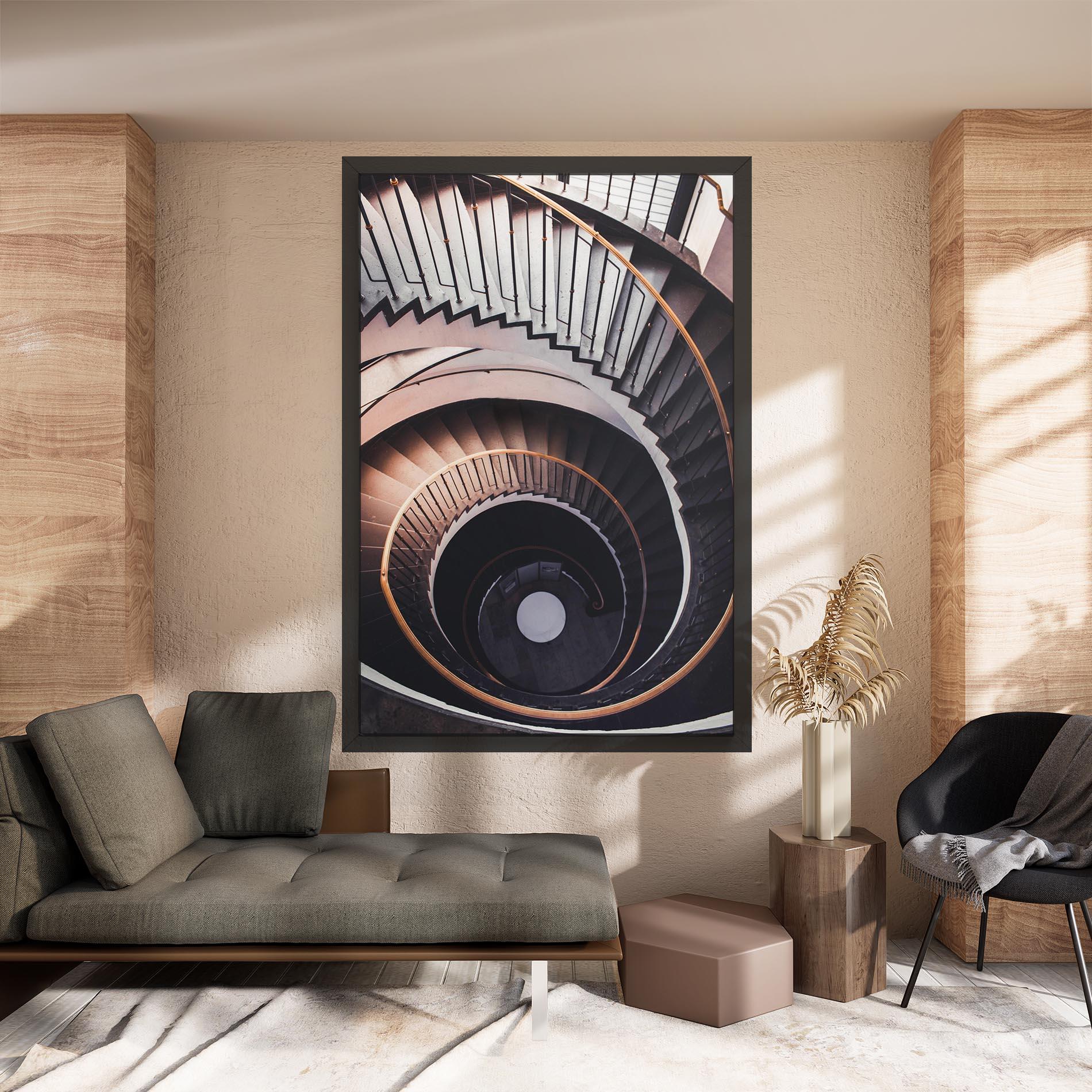 Obraz na Płótnie Grey Stairs Spiral mockup 8