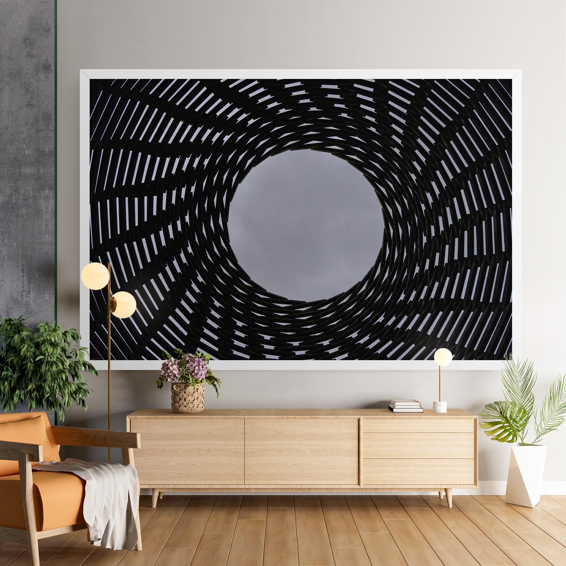 Obraz na Płótnie Grey Circle Lines mockup 9