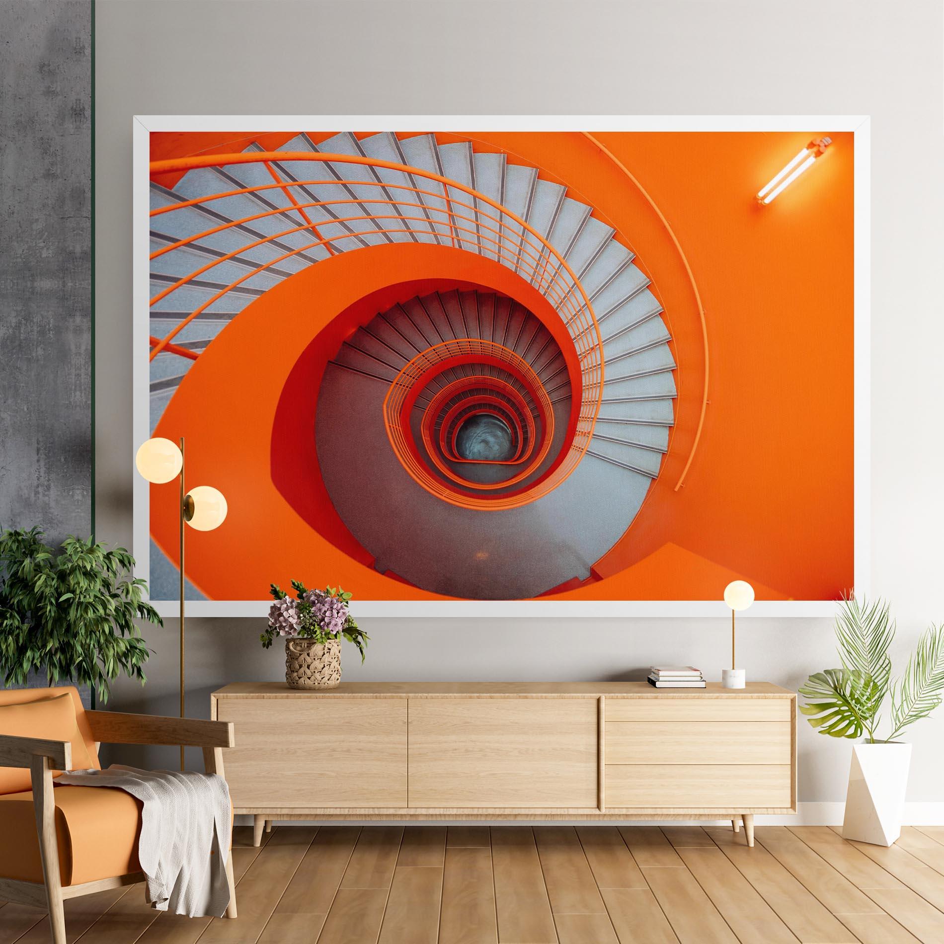 Obraz na Płótnie Grey Orange Stairs mockup 9