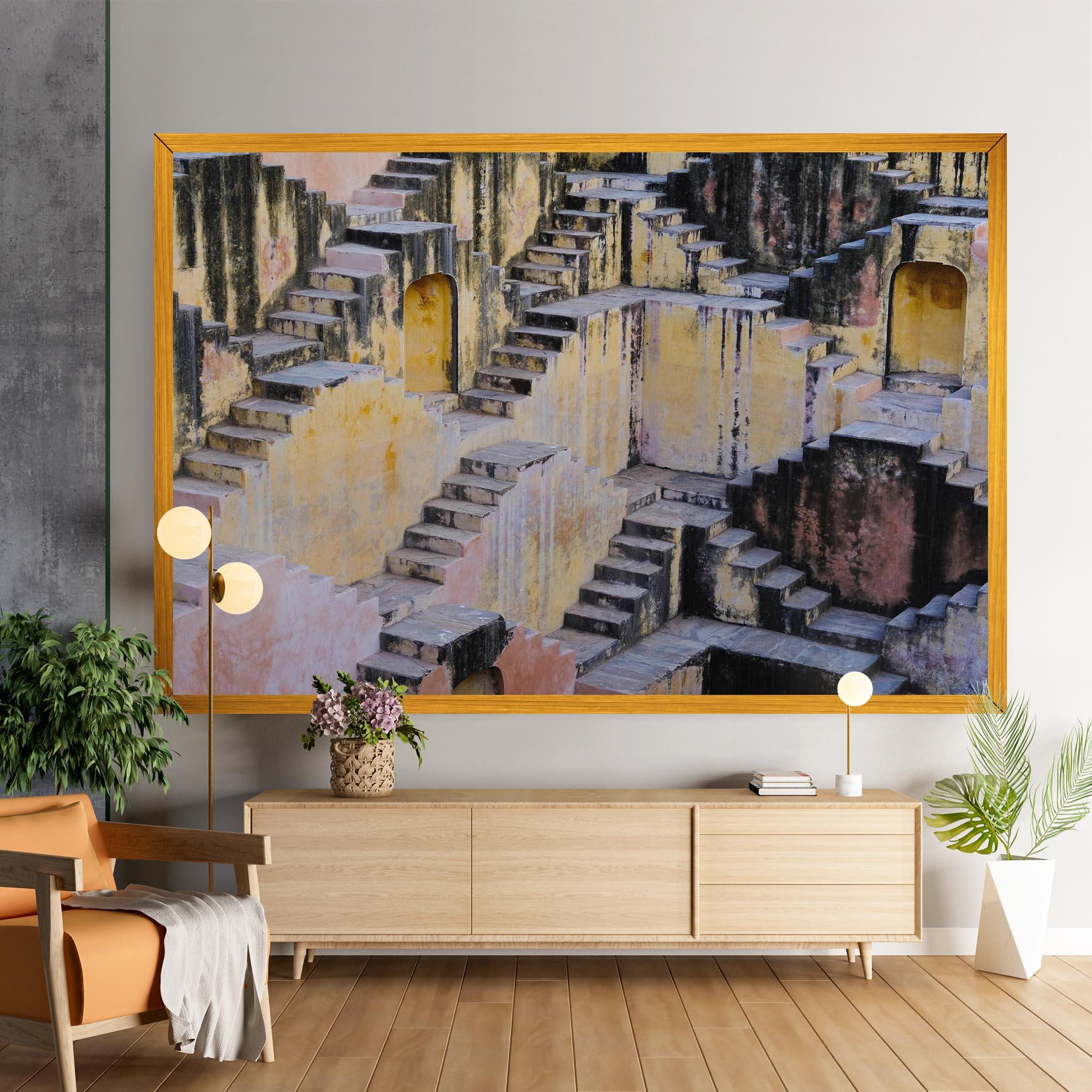 Obraz na Płótnie Old Yellow Stairs mockup 9