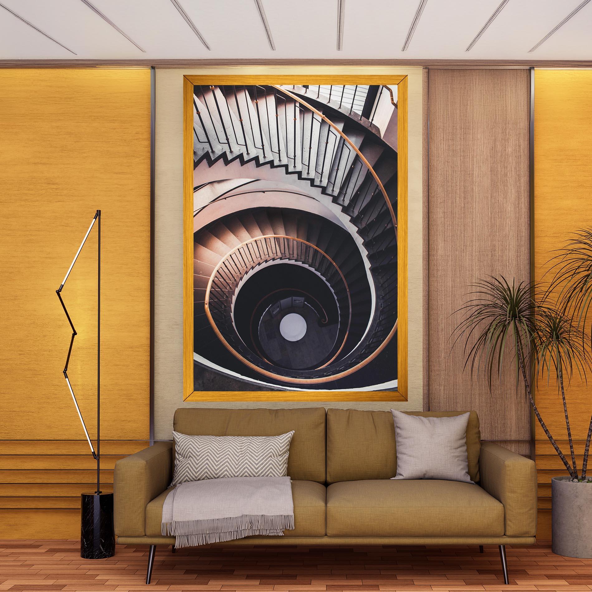 Obraz na Płótnie Grey Stairs Spiral mockup 9