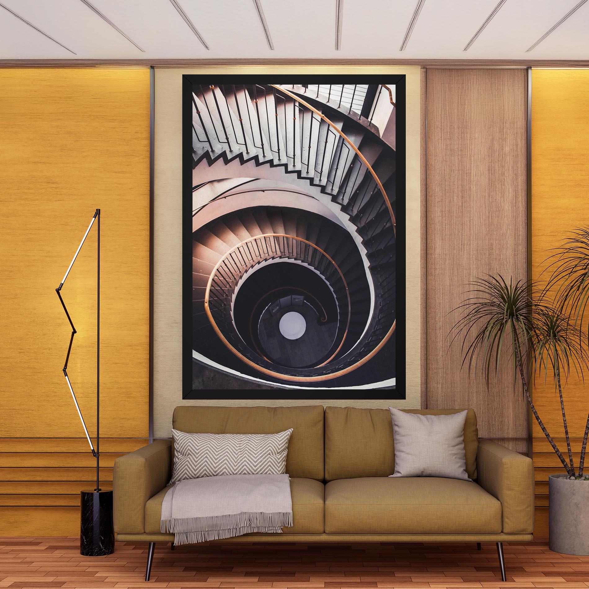 Obraz na Płótnie Grey Stairs Spiral mockup 9