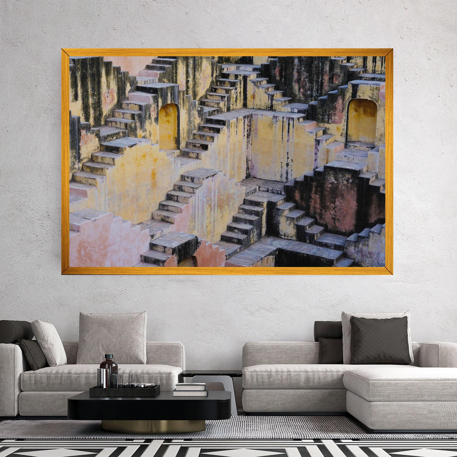 Obraz na Płótnie Old Yellow Stairs mockup 2