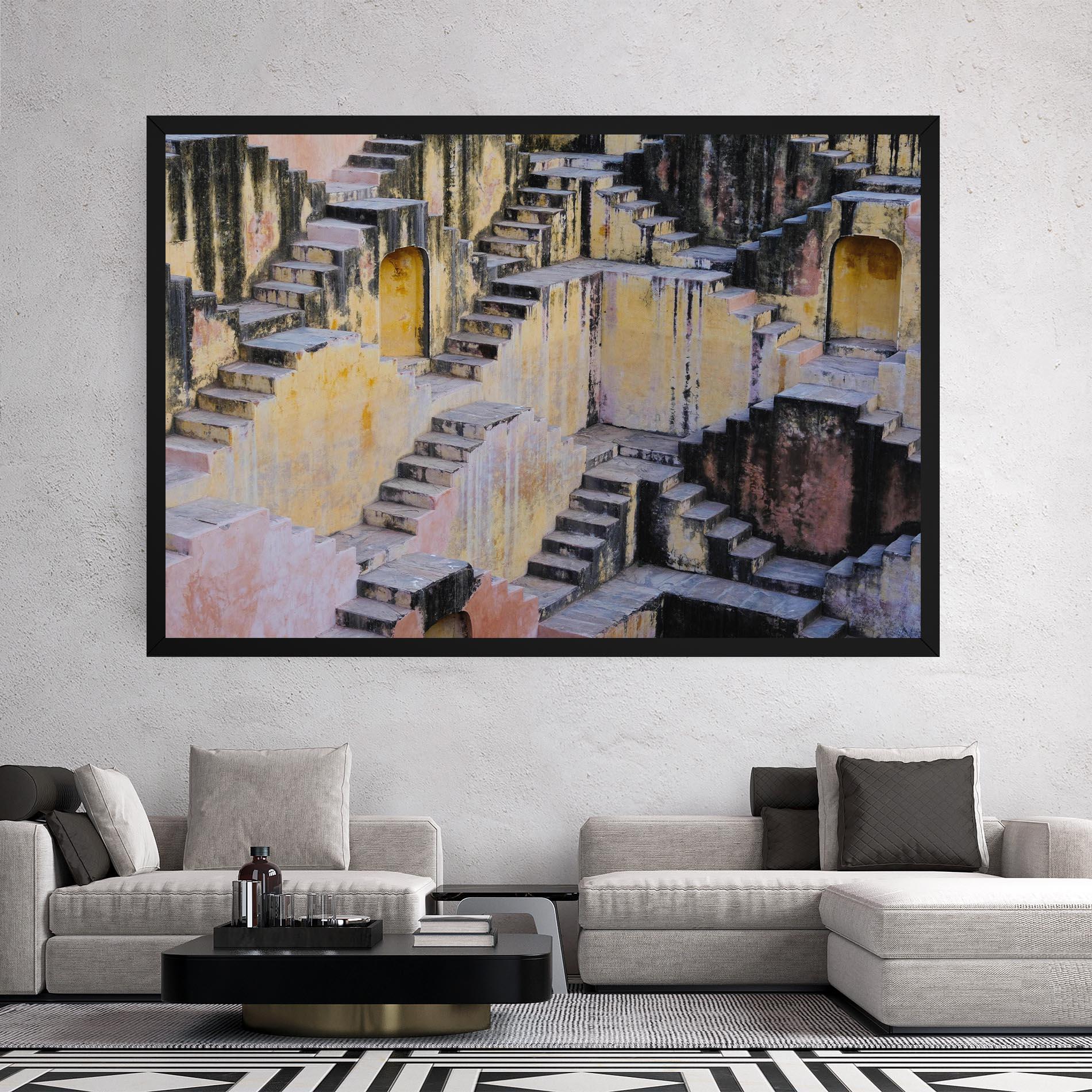 Obraz na Płótnie Old Yellow Stairs mockup 2