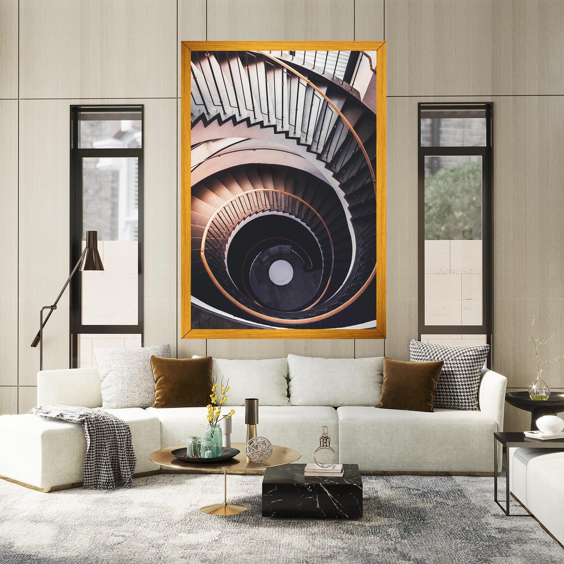 Obraz na Płótnie Grey Stairs Spiral mockup 2