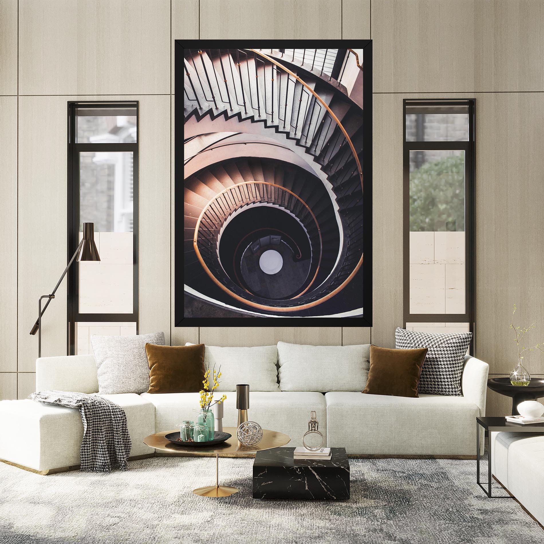 Obraz na Płótnie Grey Stairs Spiral mockup 2