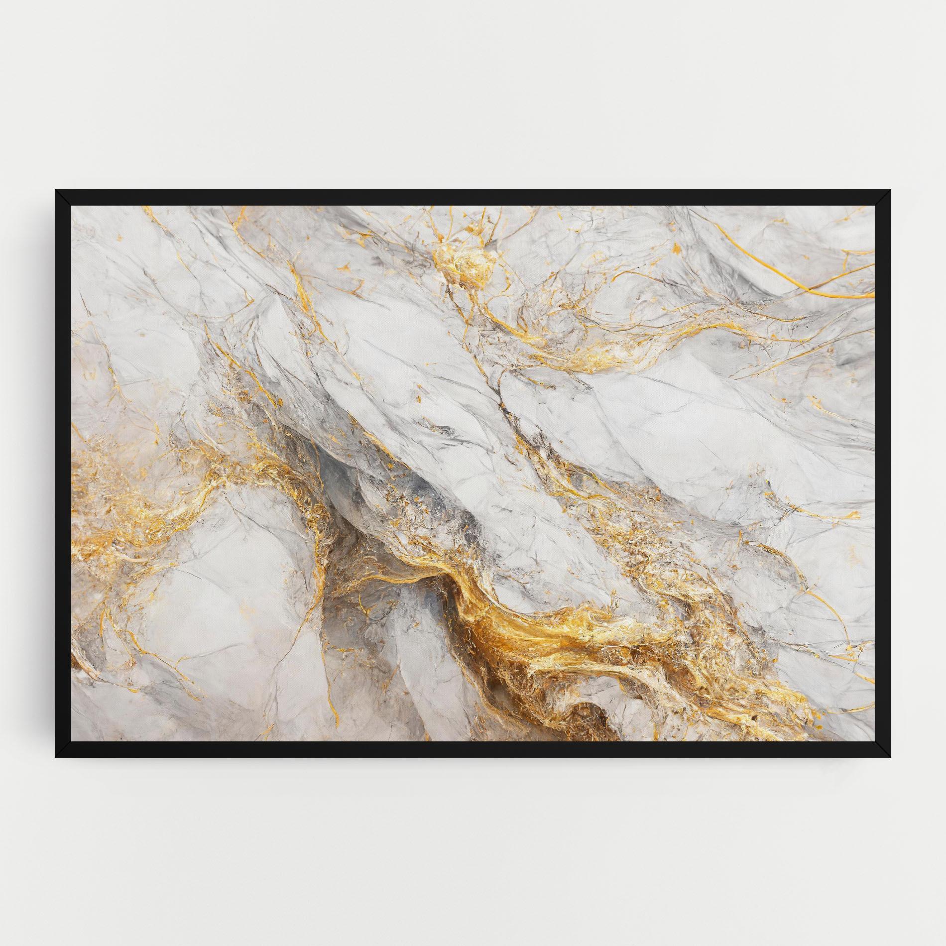 Obraz na Płótnie Gold Liquid Grey Marble mockup 0