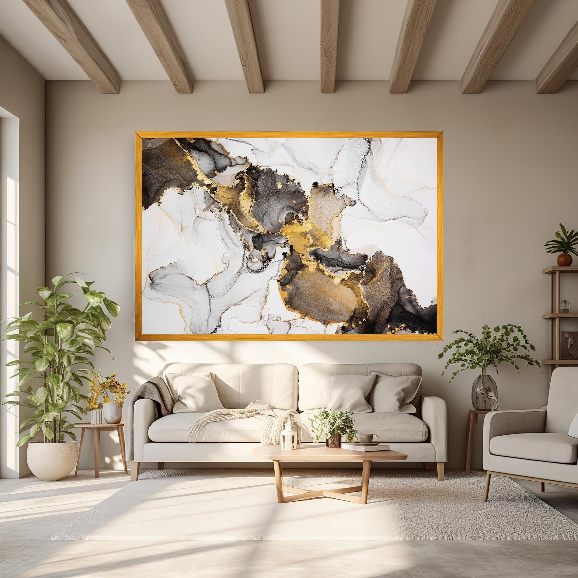 Obraz na Płótnie Golden Marble Shades mockup 6