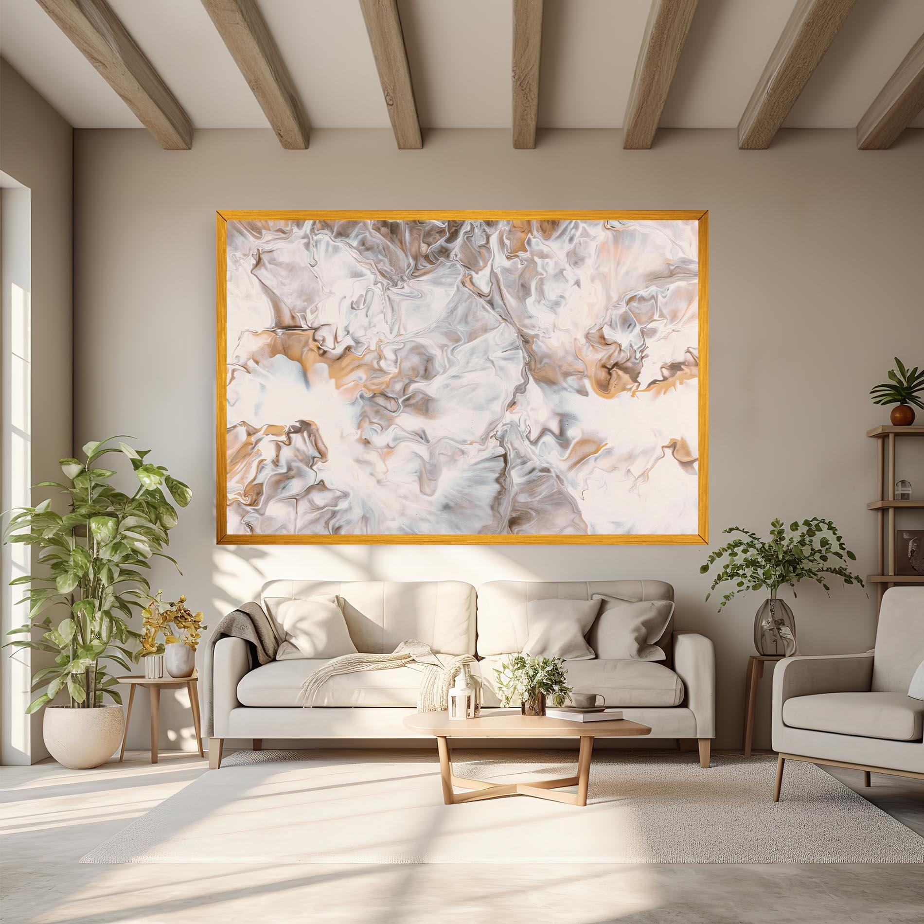 Obraz na Płótnie White Gold Abstract mockup 6