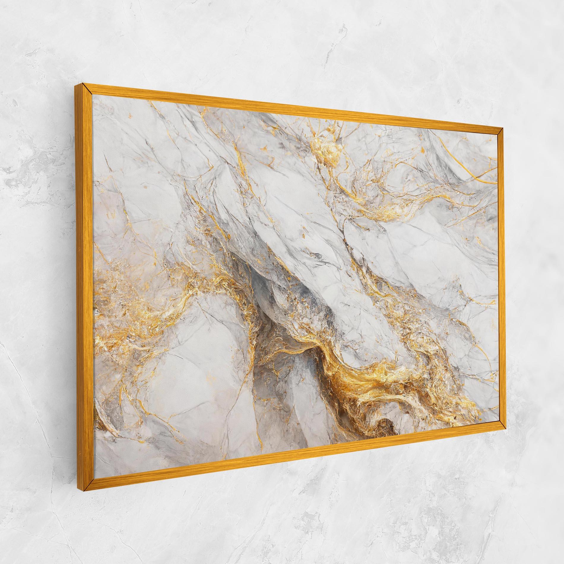 Obraz na Płótnie Gold Liquid Grey Marble mockup 1