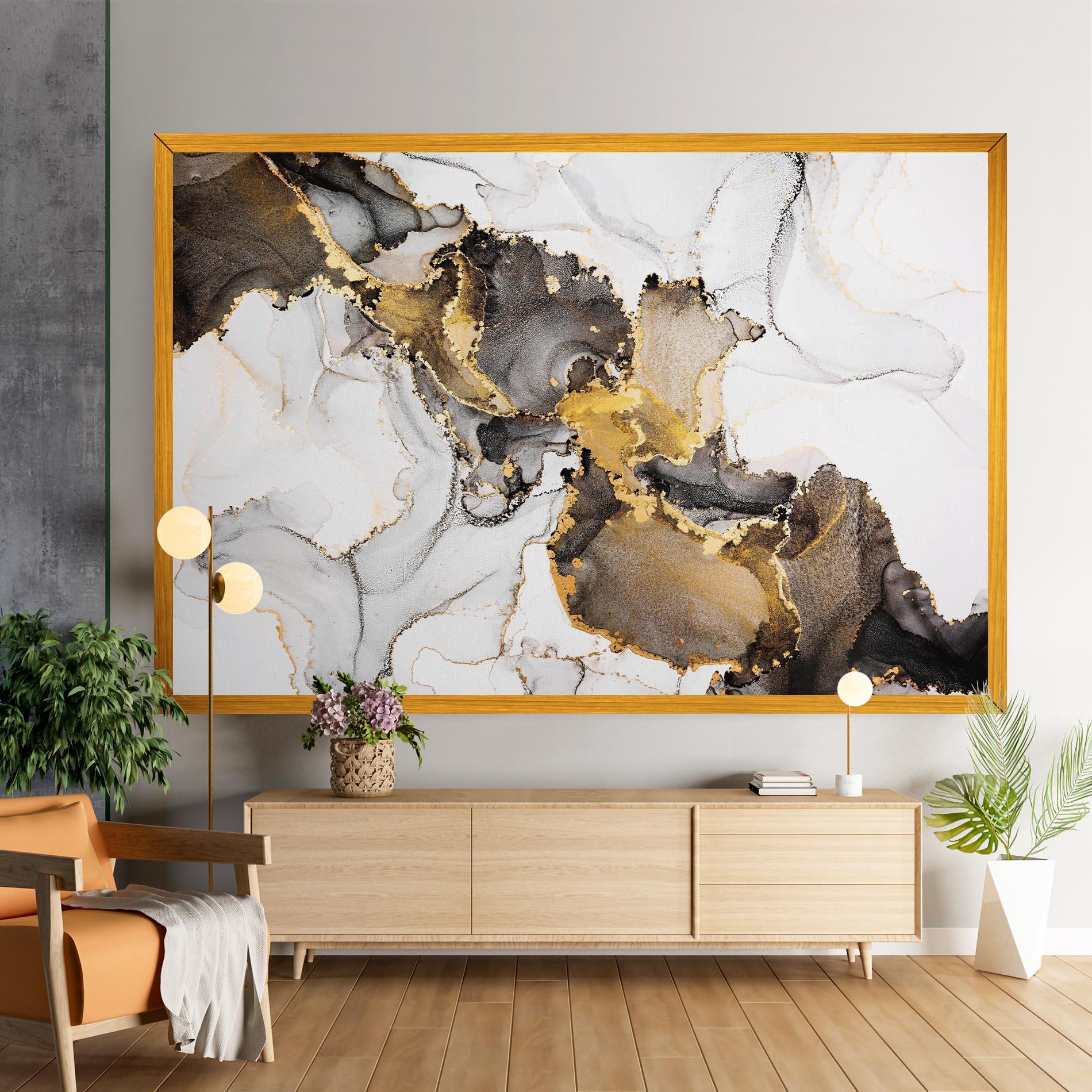 Obraz na Płótnie Golden Marble Shades mockup 9