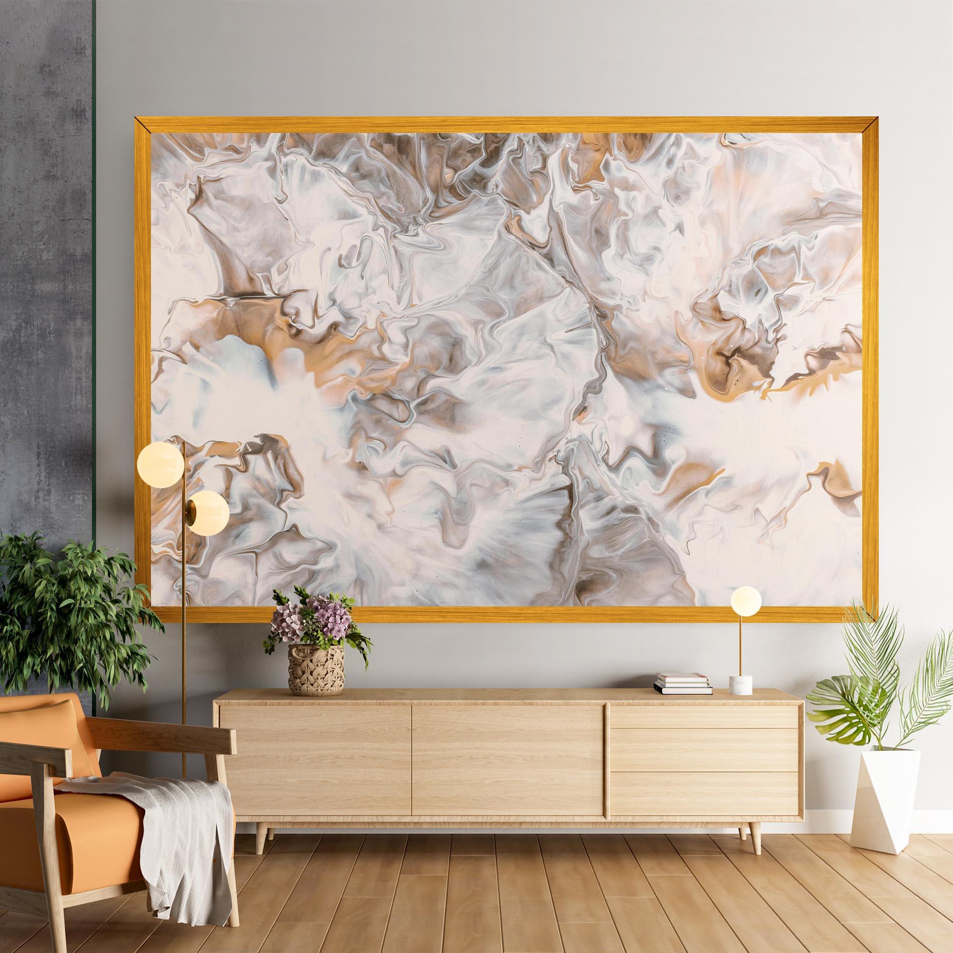 Obraz na Płótnie White Gold Abstract mockup 9