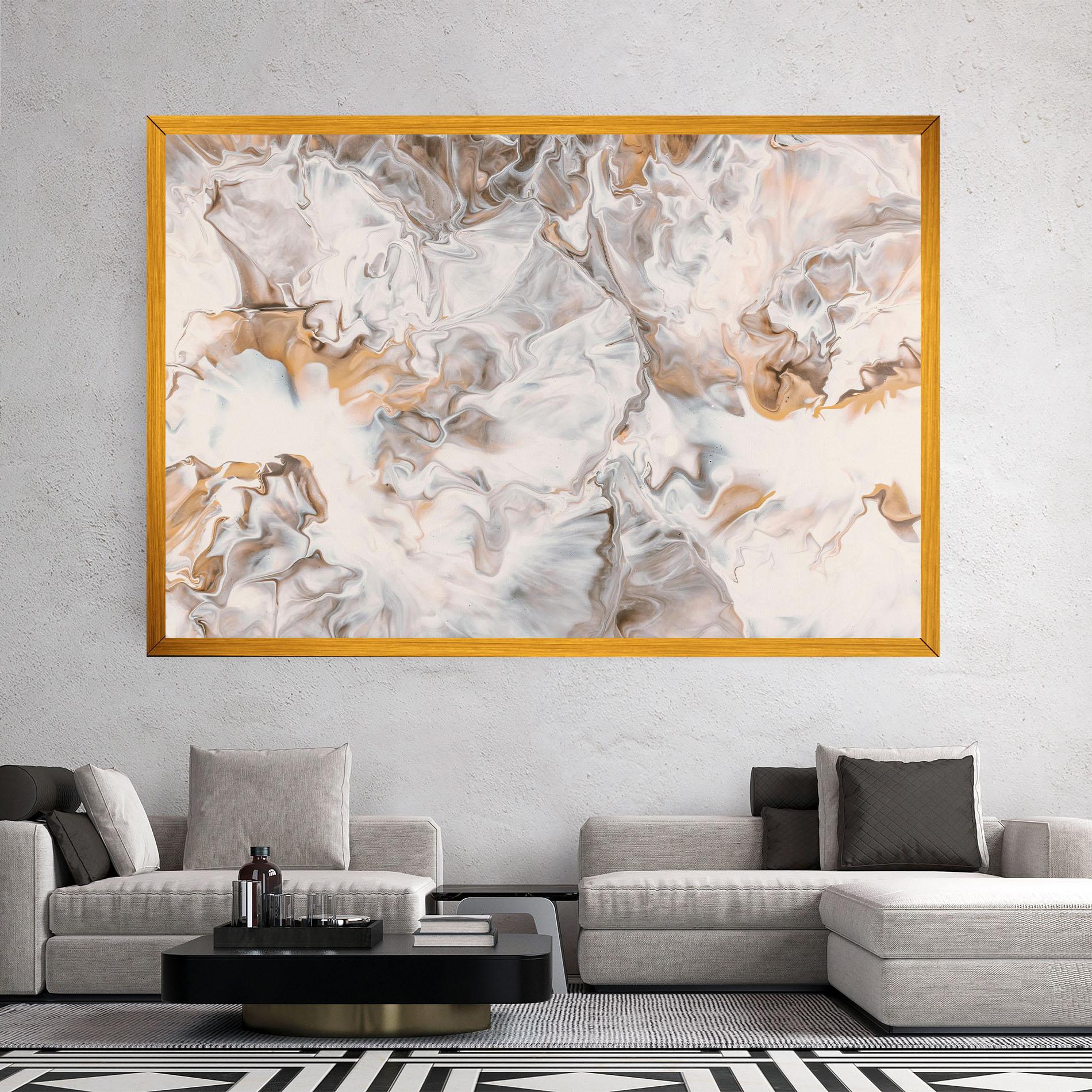 Obraz na Płótnie White Gold Abstract mockup 2