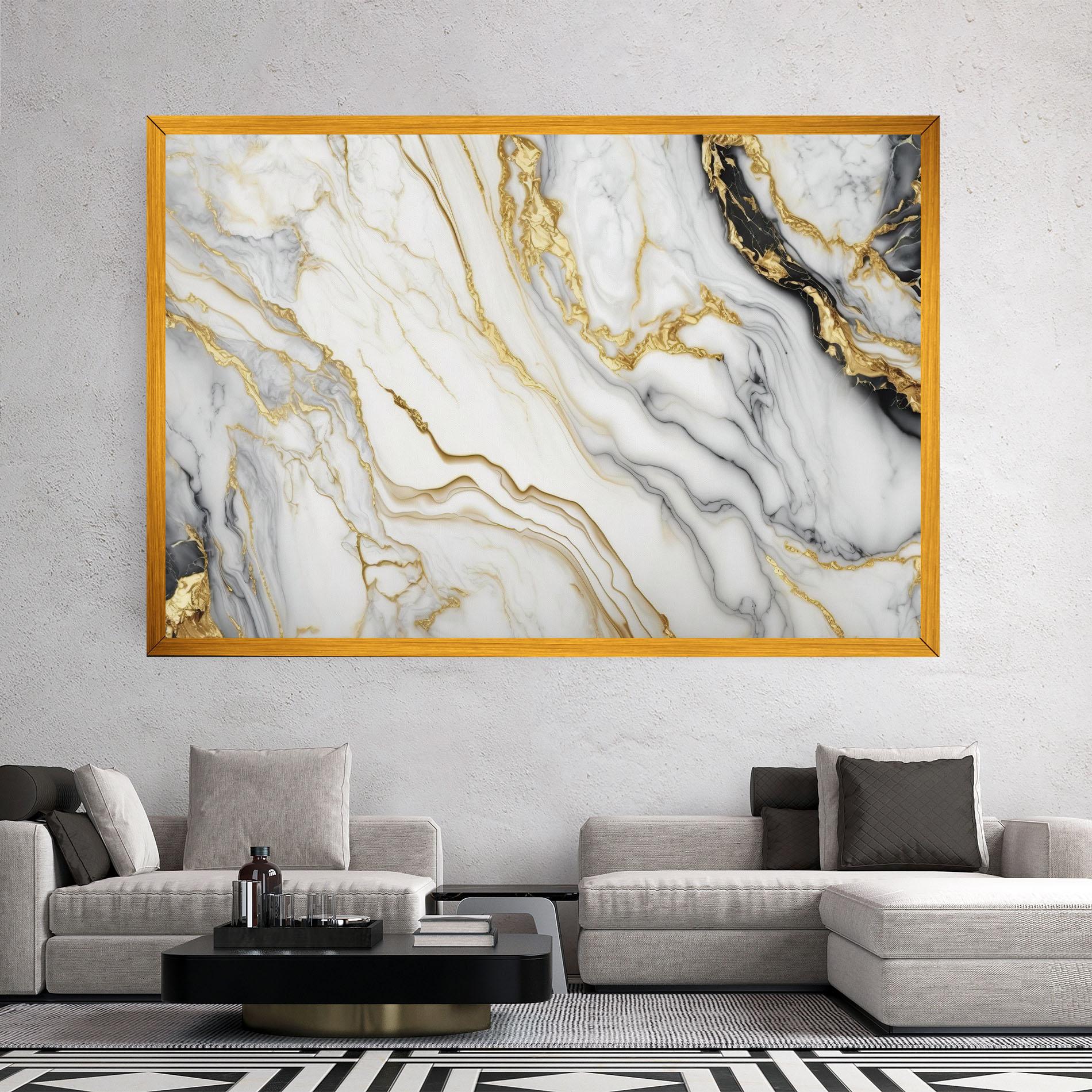 Obraz na Płótnie White Golden Marble mockup 2