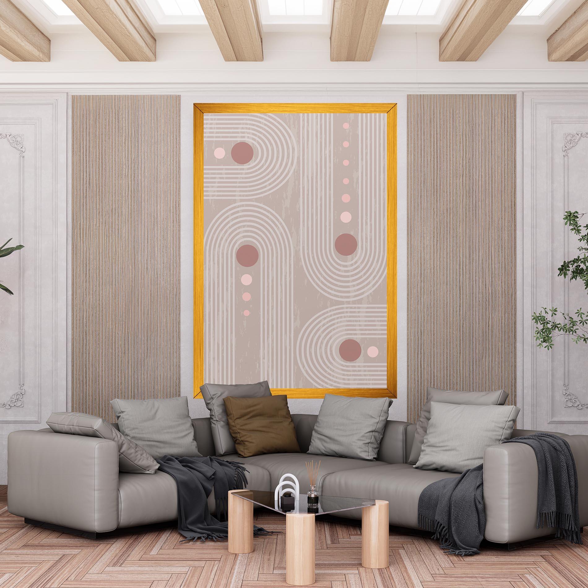 Obraz na Płótnie Pink Circle On Cream mockup 6