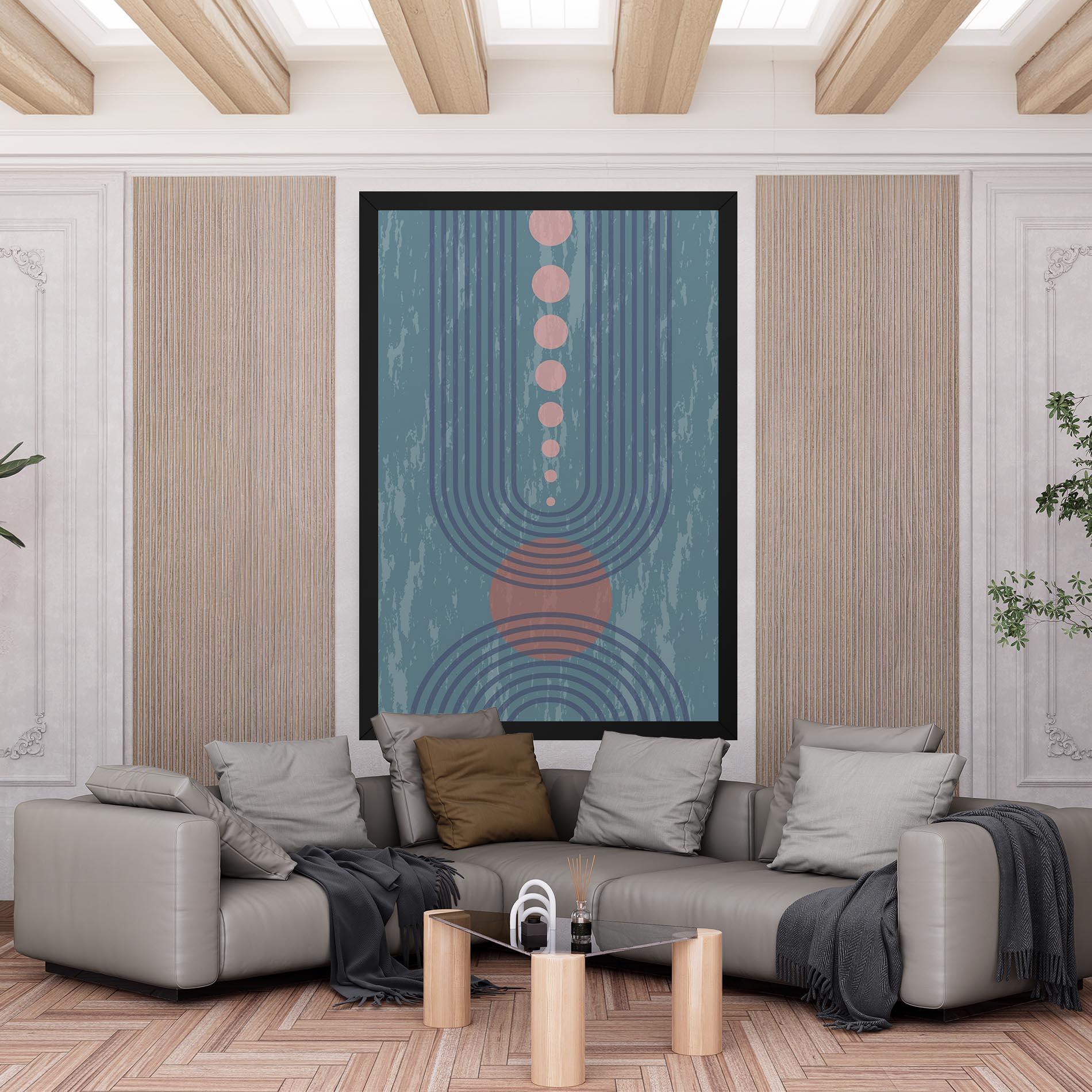 Obraz na Płótnie Pink Circle On Blue mockup 6