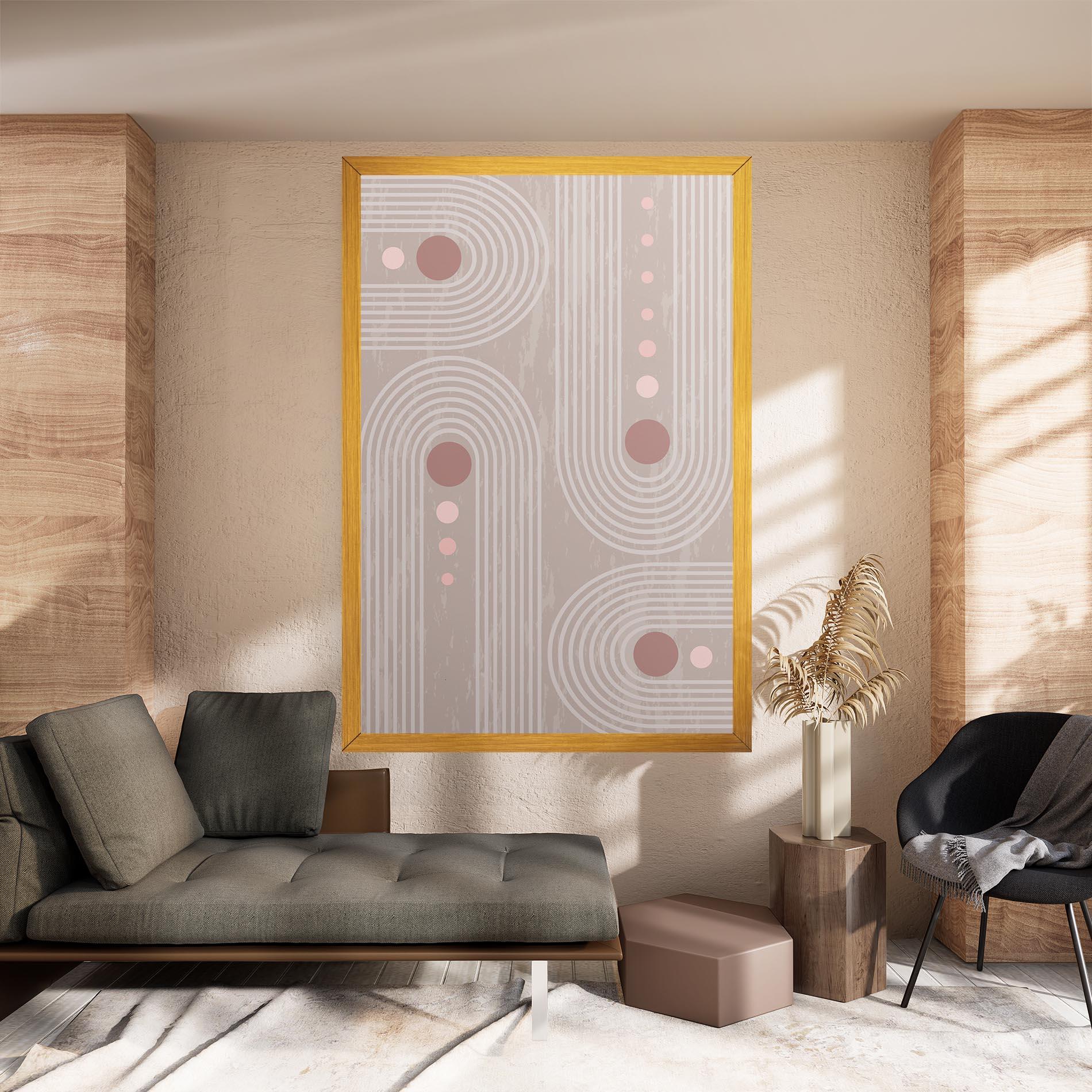 Obraz na Płótnie Pink Circle On Cream mockup 8