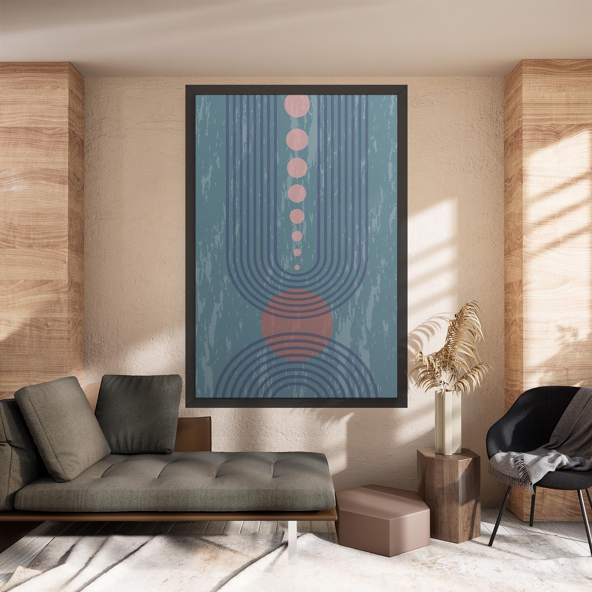 Obraz na Płótnie Pink Circle On Blue mockup 8