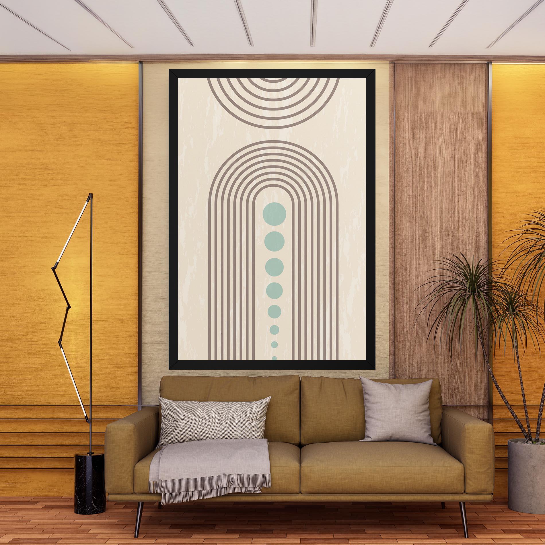 Obraz na Płótnie Cream Blue Circles mockup 9