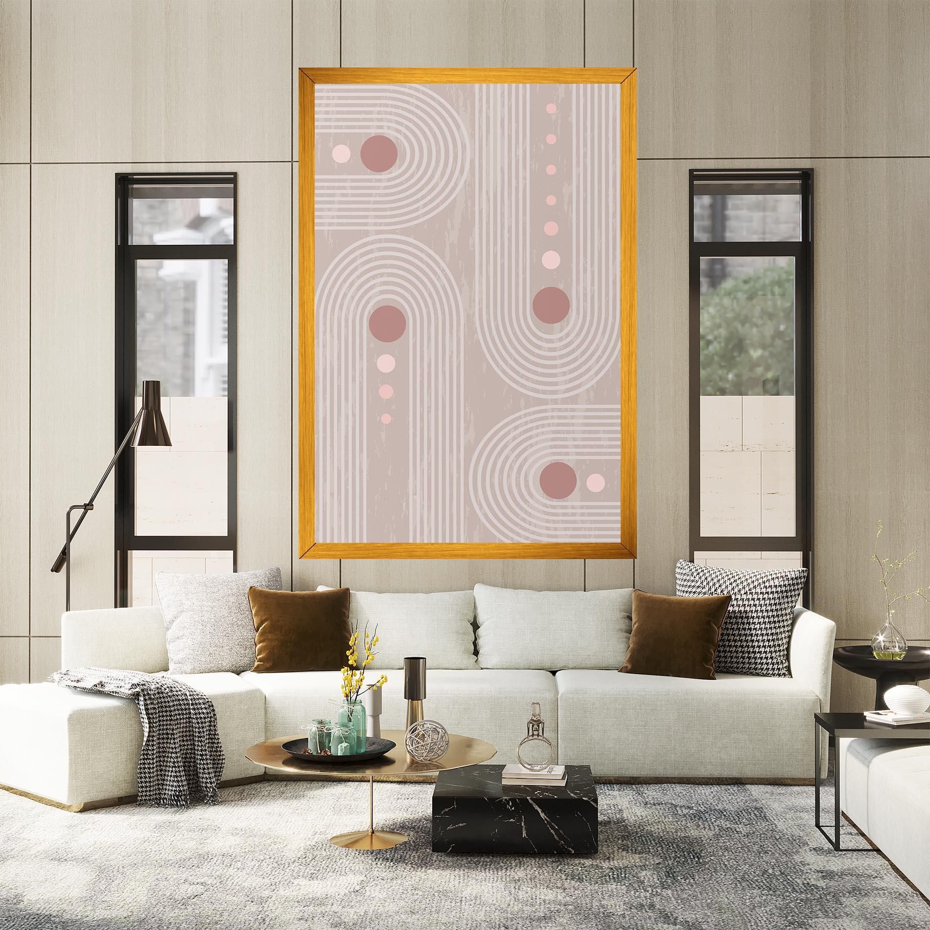 Obraz na Płótnie Pink Circle On Cream mockup 2