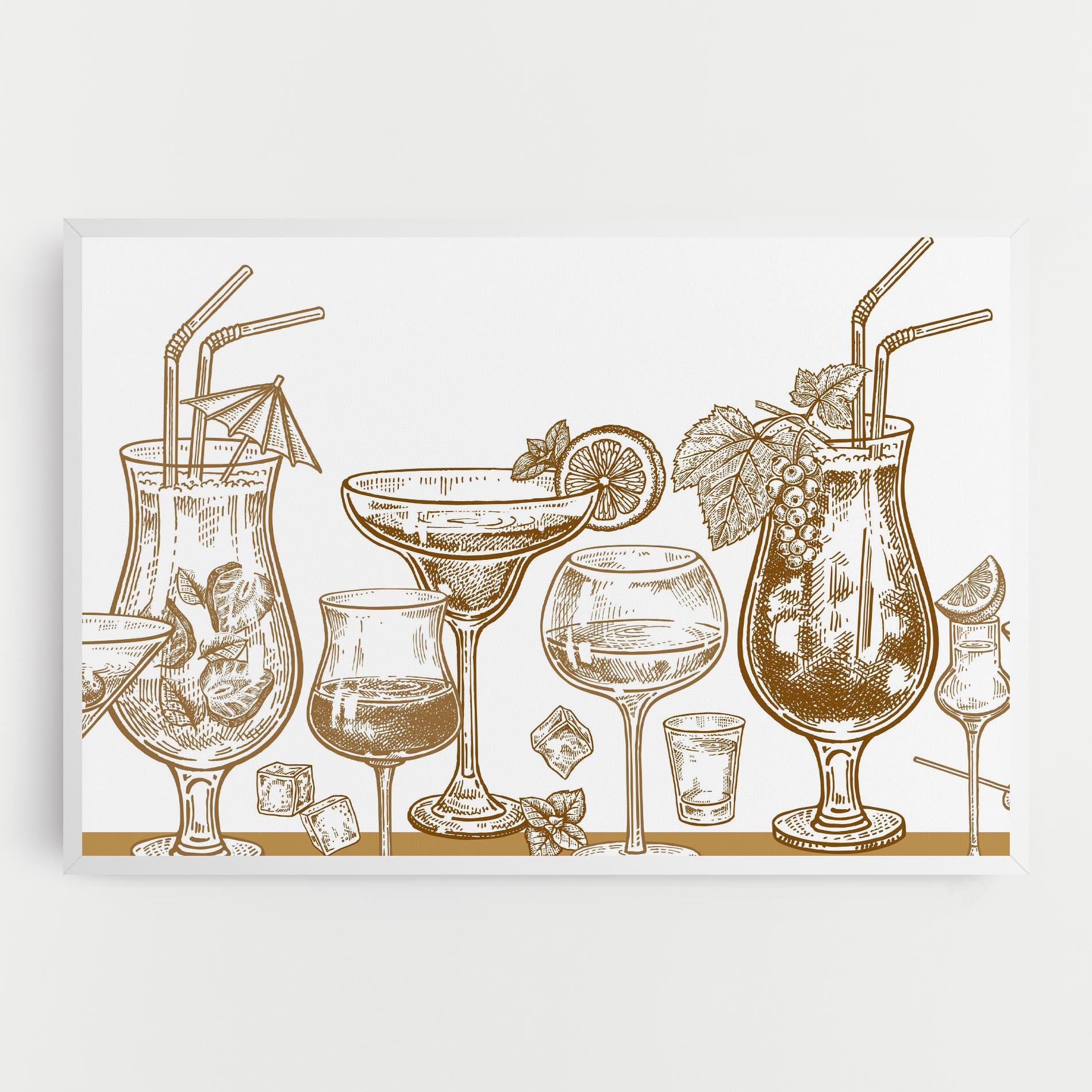 Obraz na Płótnie Brown Line Drinks mockup 0