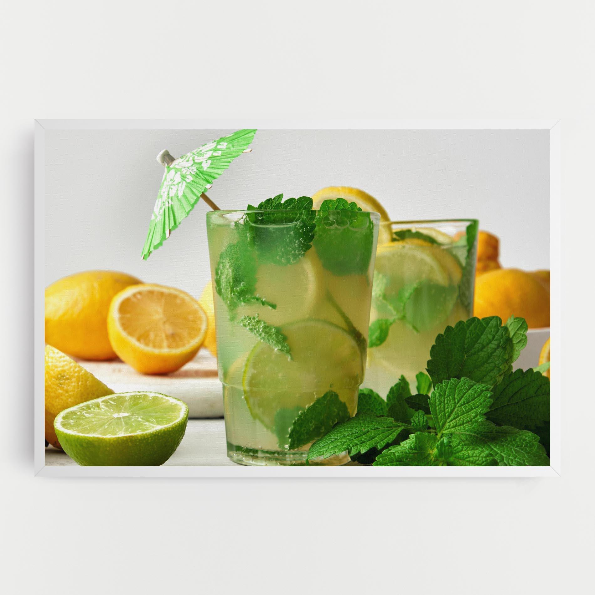 Obraz na Płótnie Mint Leaves Lemonade mockup 0