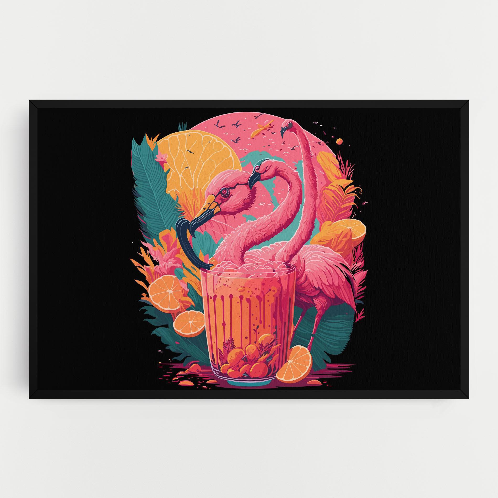 Obraz na Płótnie Pink Bird Drink mockup 0