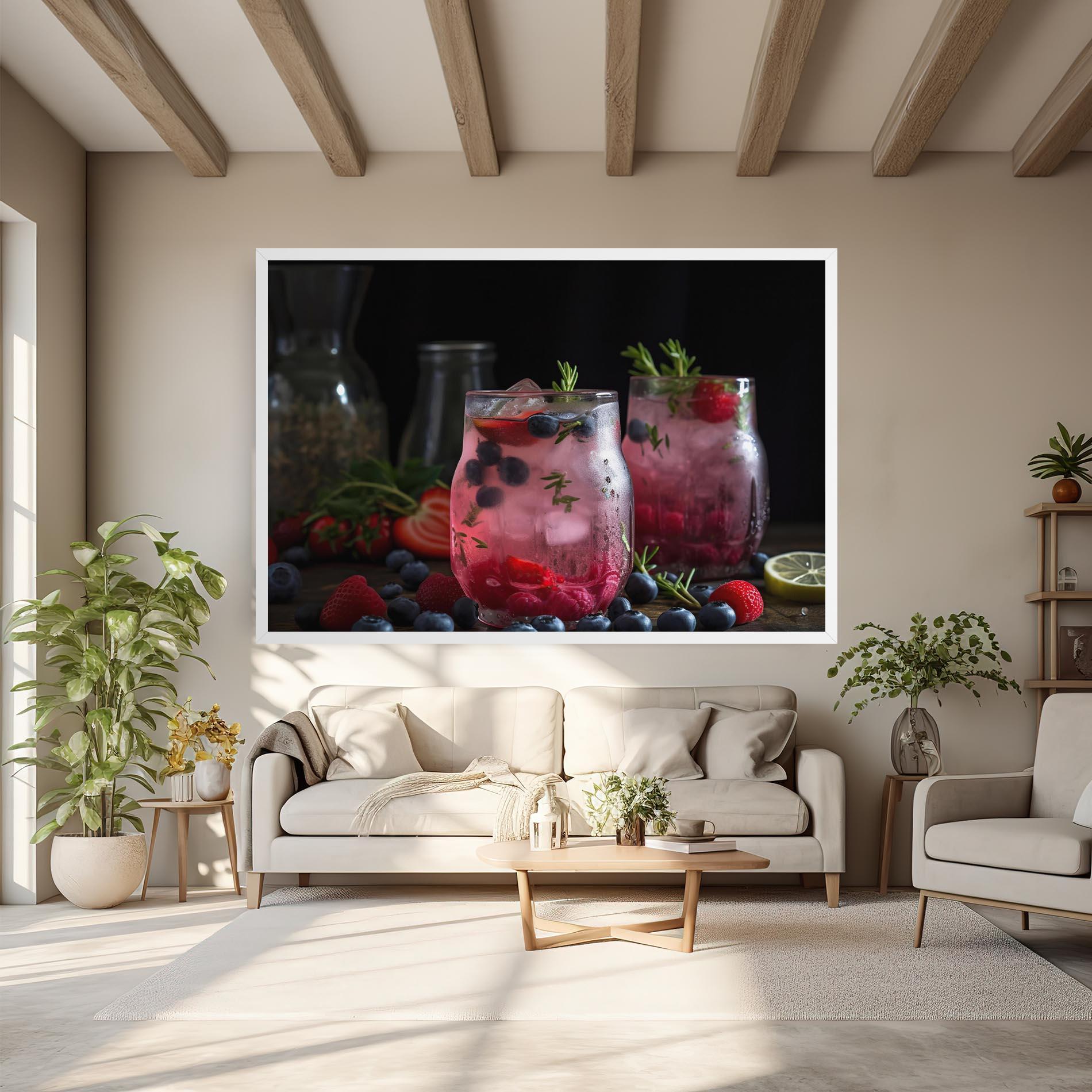 Obraz na Płótnie Berry Ice Drink mockup 6