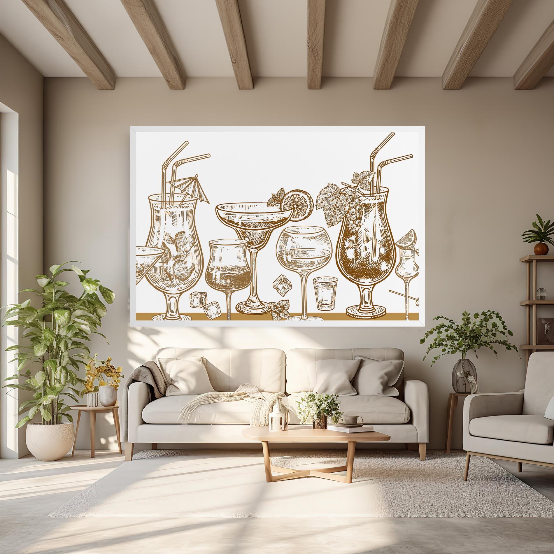 Obraz na Płótnie Brown Line Drinks mockup 6