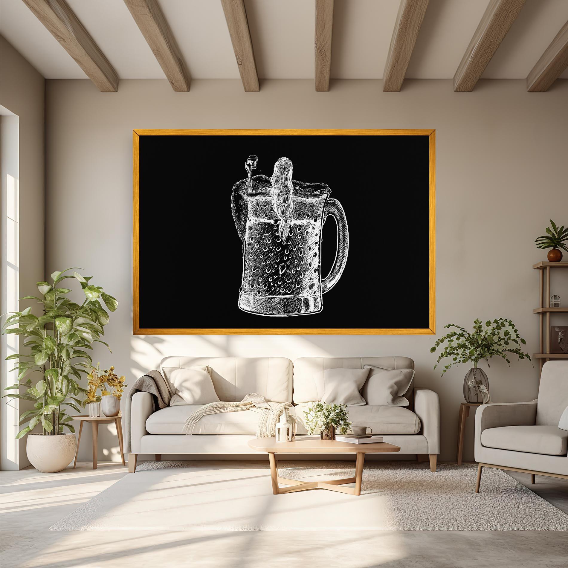 Obraz na Płótnie Beer Woman mockup 6