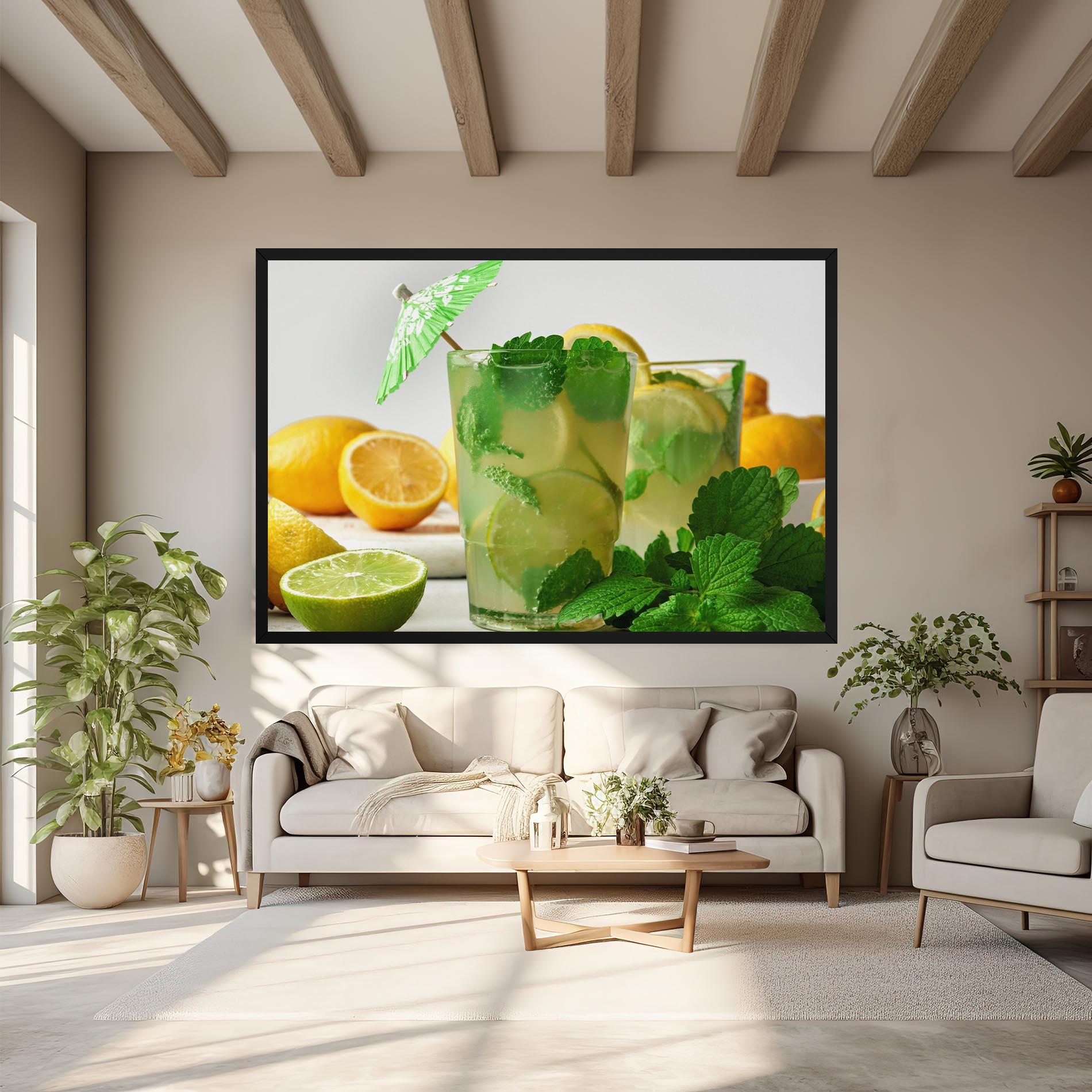 Obraz na Płótnie Mint Leaves Lemonade mockup 6