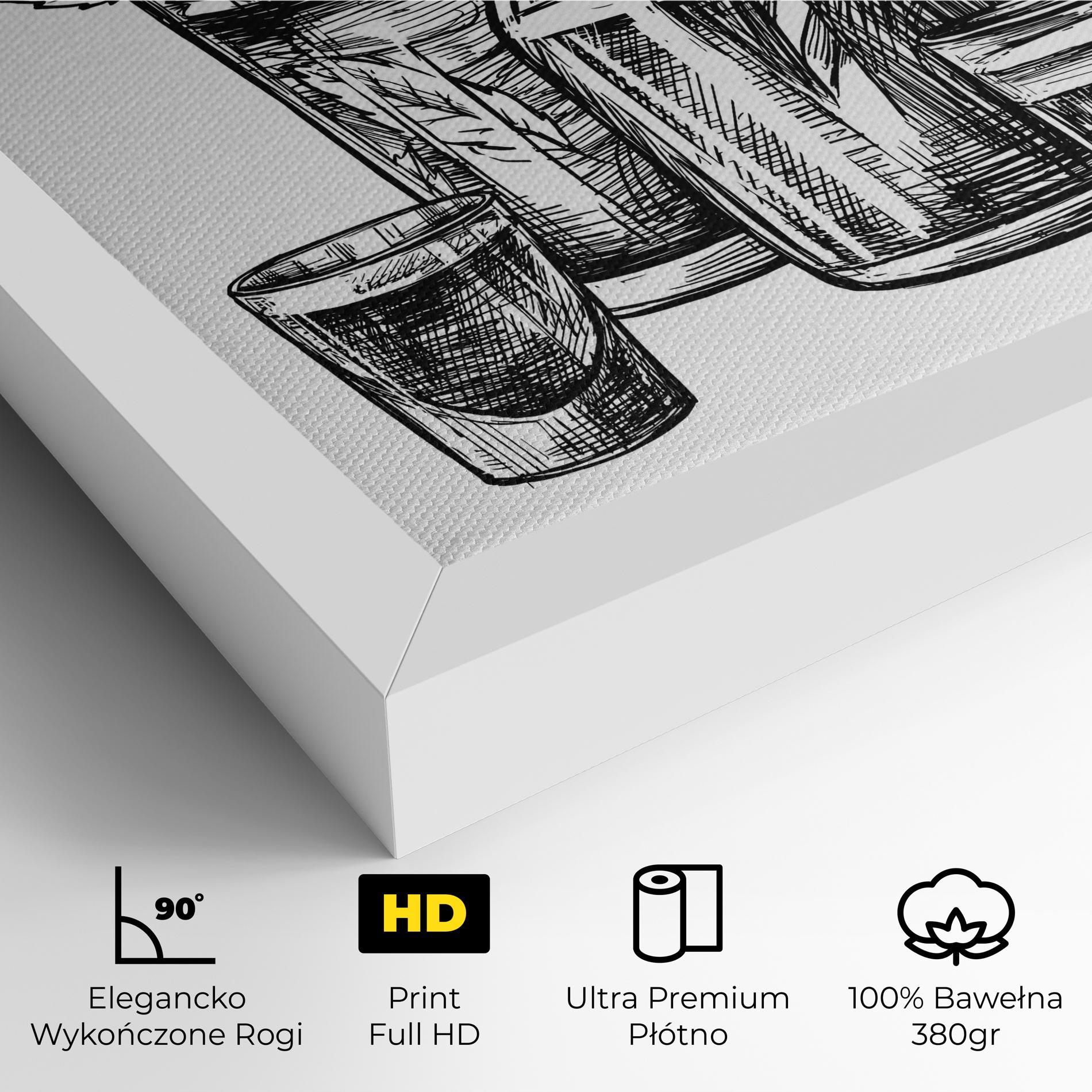 Obraz na Płótnie Black Line Drinks mockup 4