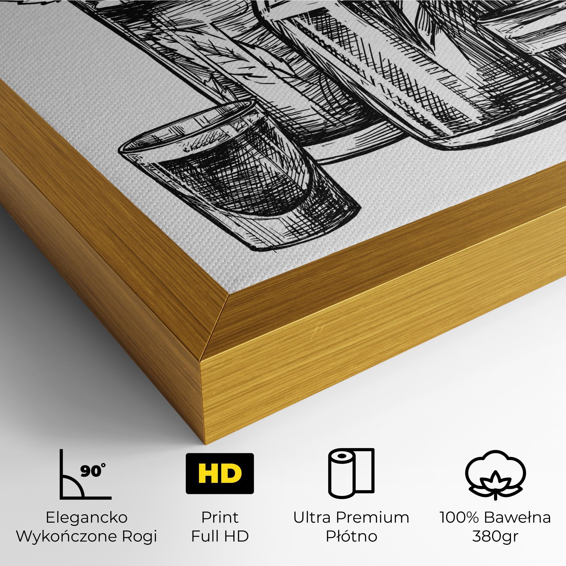 Obraz na Płótnie Black Line Drinks mockup 4