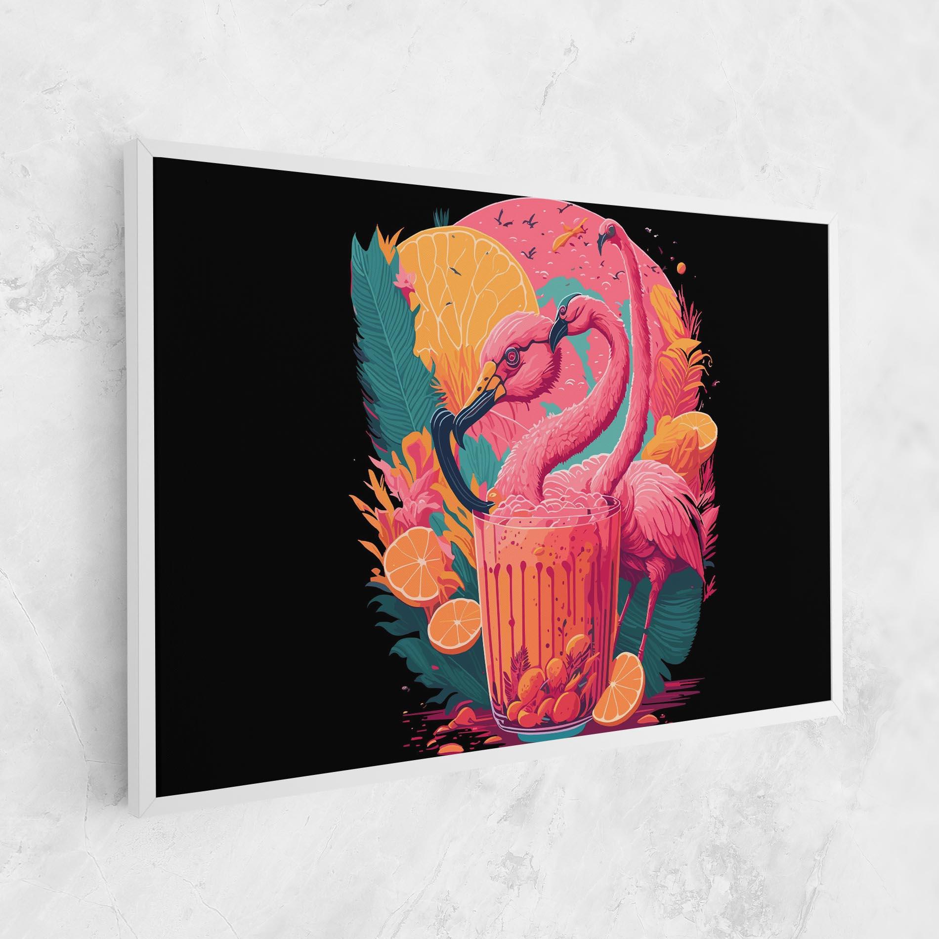 Obraz na Płótnie Pink Bird Drink mockup 1