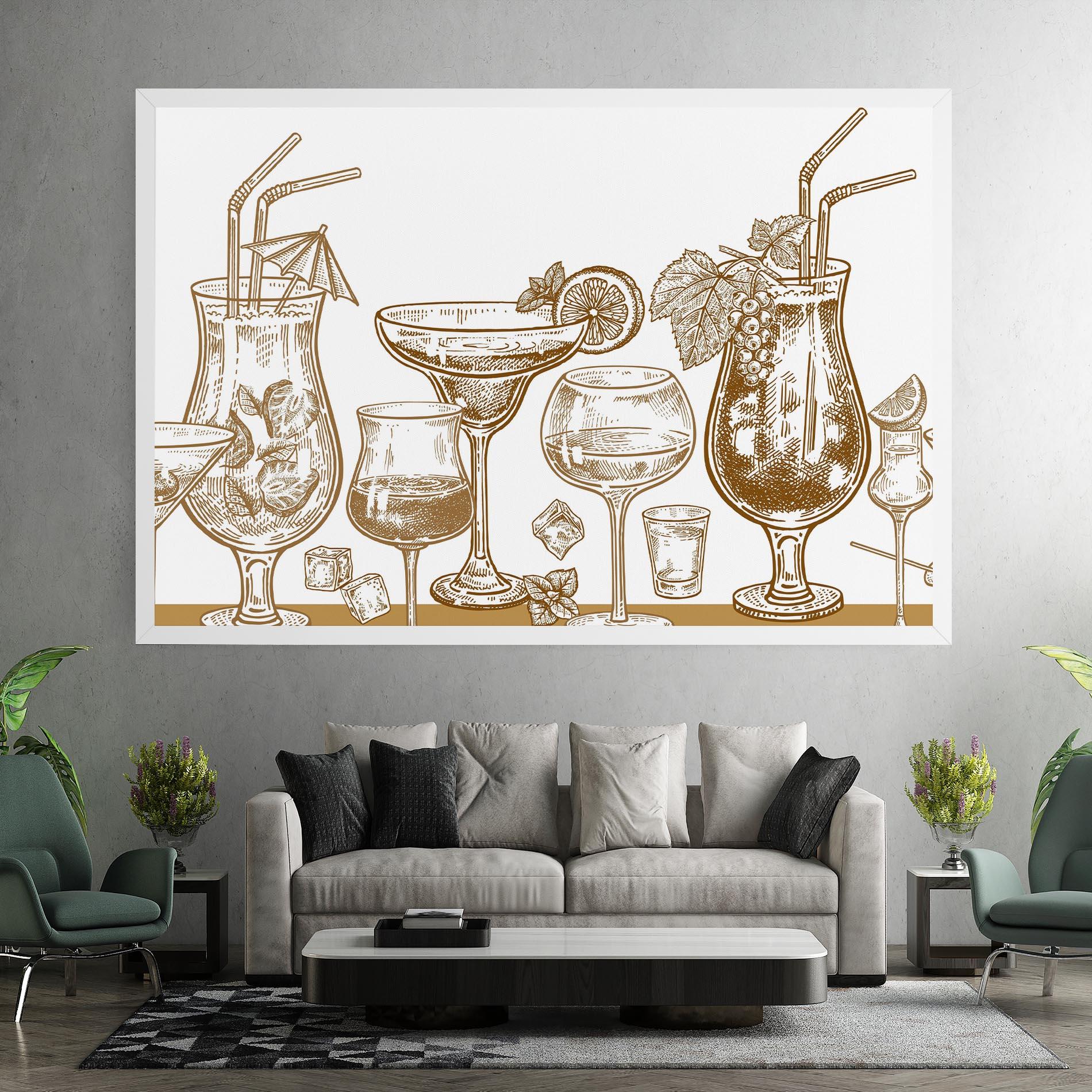 Obraz na Płótnie Brown Line Drinks mockup 7