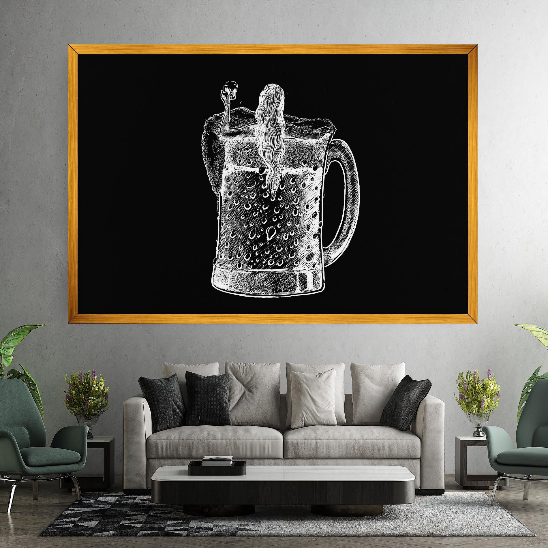 Obraz na Płótnie Beer Woman mockup 7