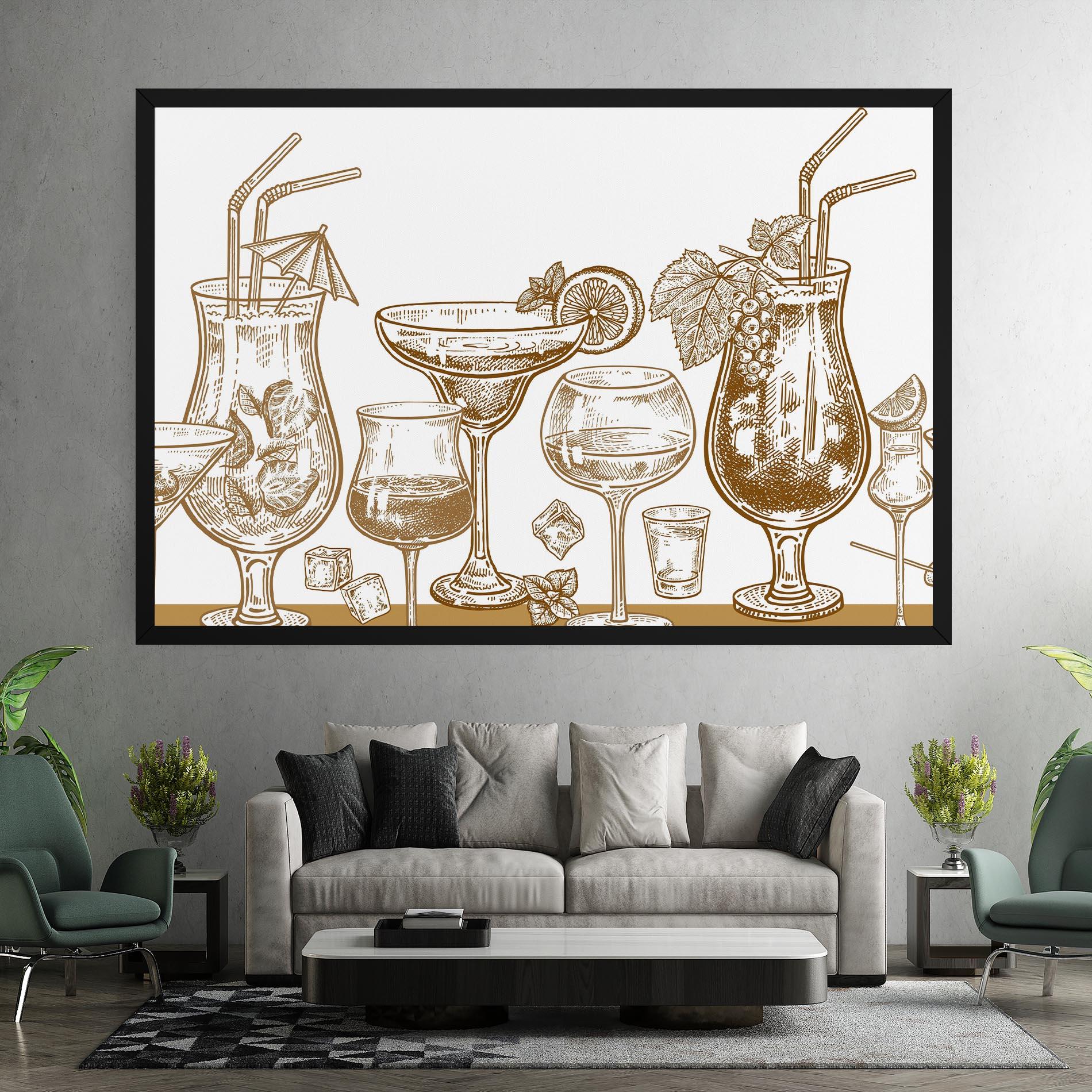 Obraz na Płótnie Brown Line Drinks mockup 7