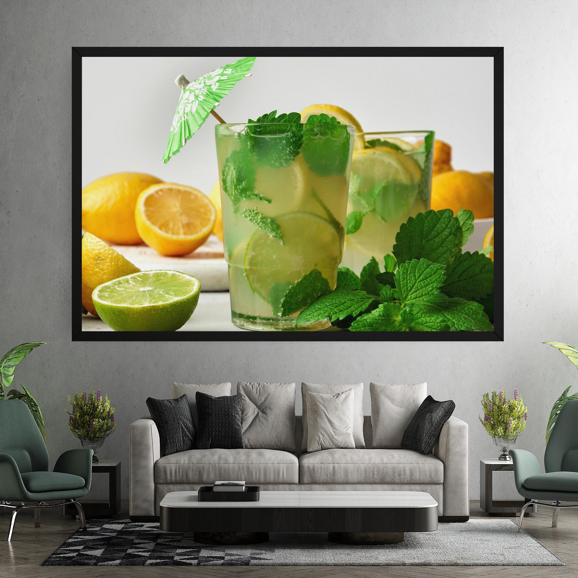 Obraz na Płótnie Mint Leaves Lemonade mockup 7