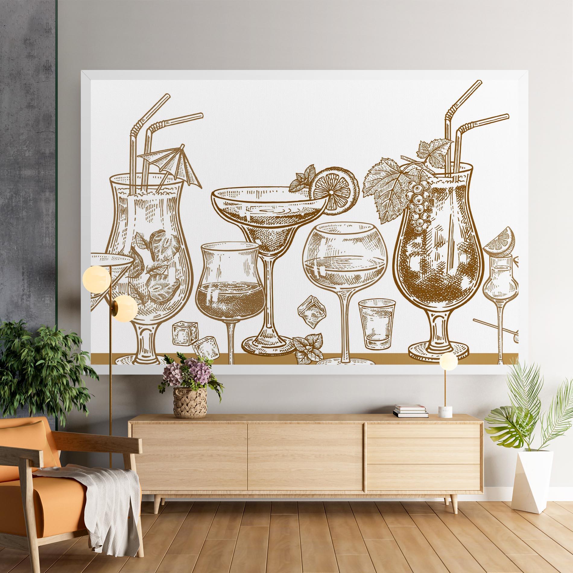 Obraz na Płótnie Brown Line Drinks mockup 9