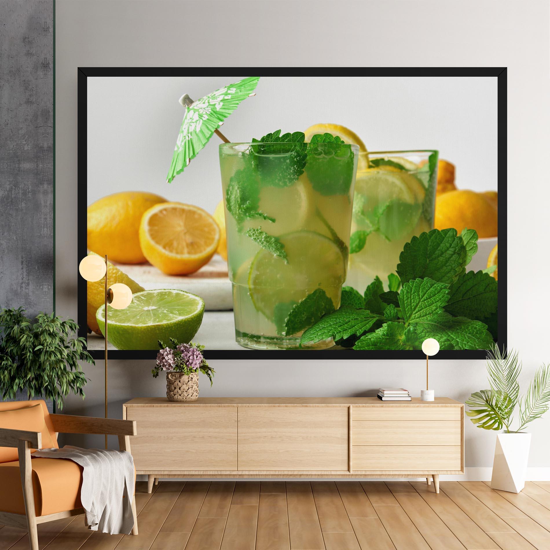 Obraz na Płótnie Mint Leaves Lemonade mockup 9