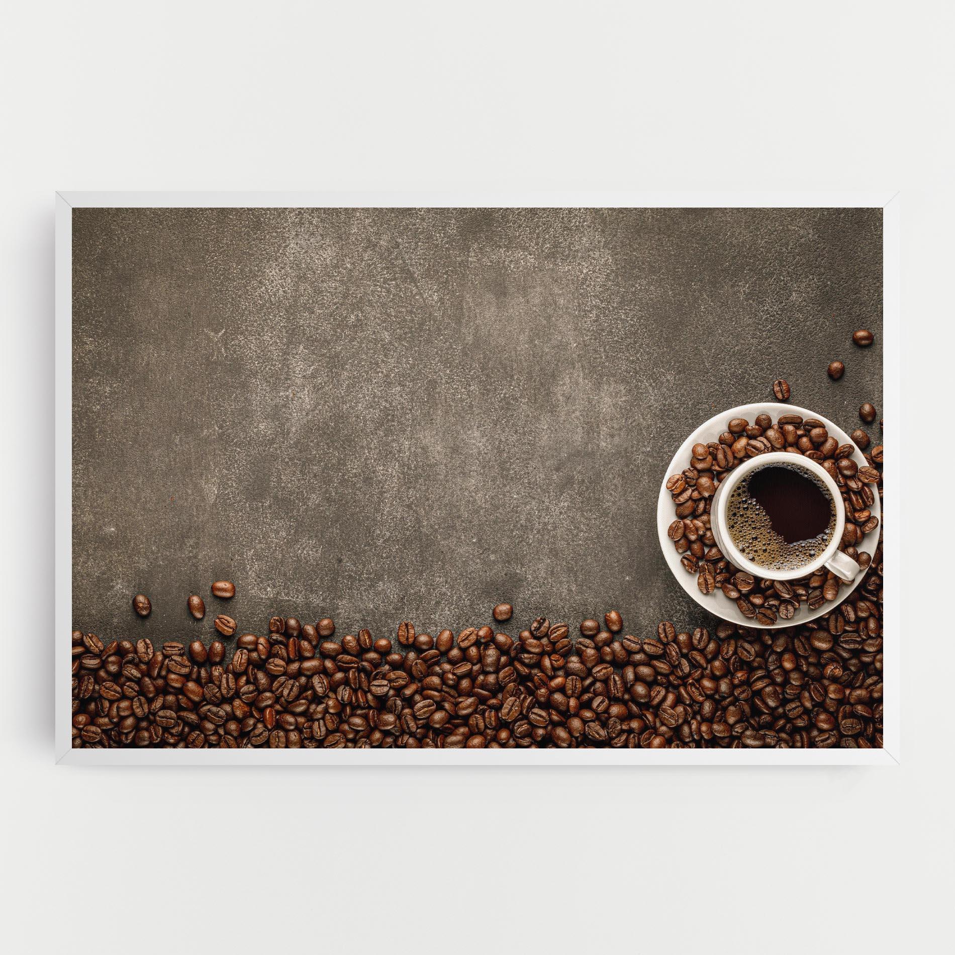 Obraz na Płótnie Coffee On Grey Table mockup 0