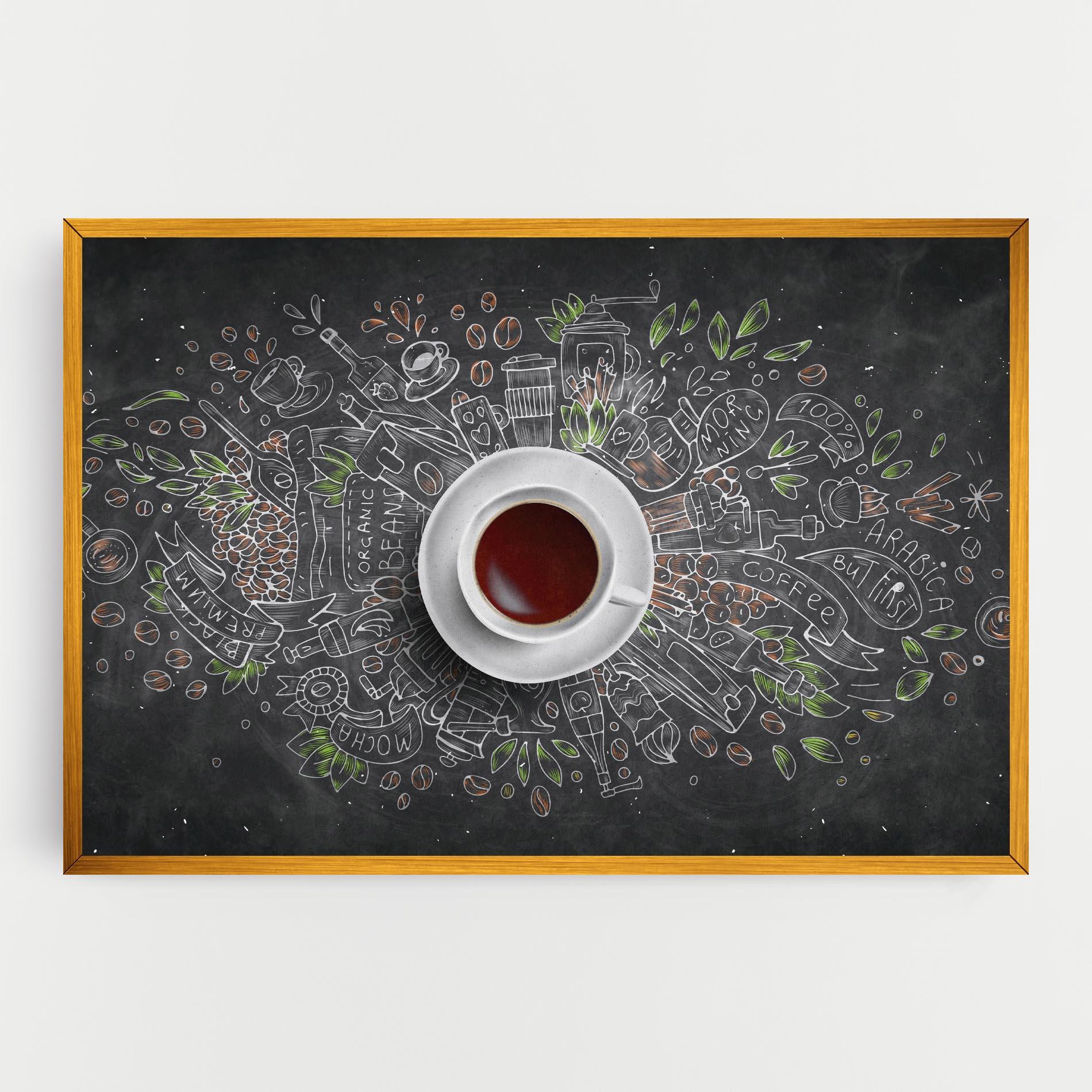 Obraz na Płótnie Black Board Coffee mockup 0
