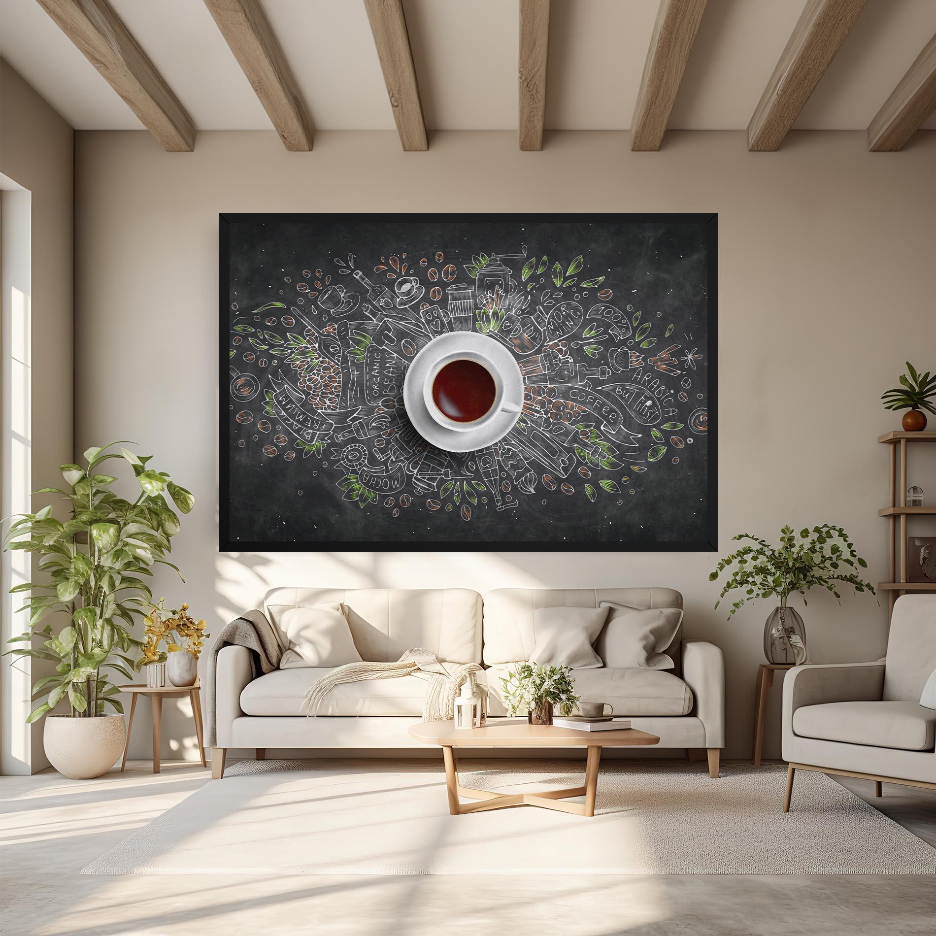Obraz na Płótnie Black Board Coffee mockup 6