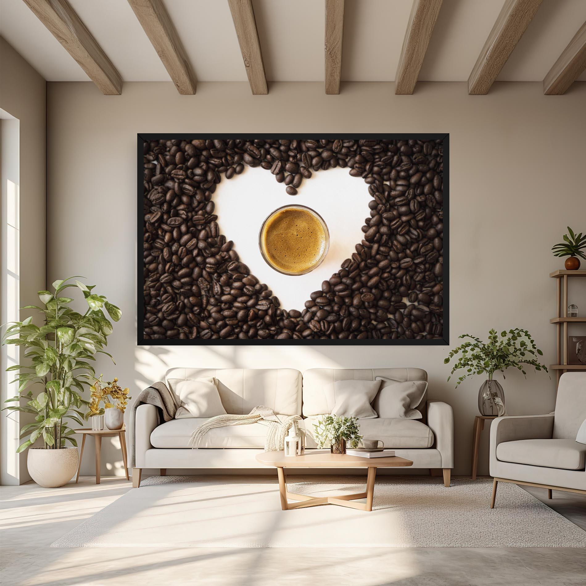 Obraz na Płótnie Coffee Bean Heart mockup 6
