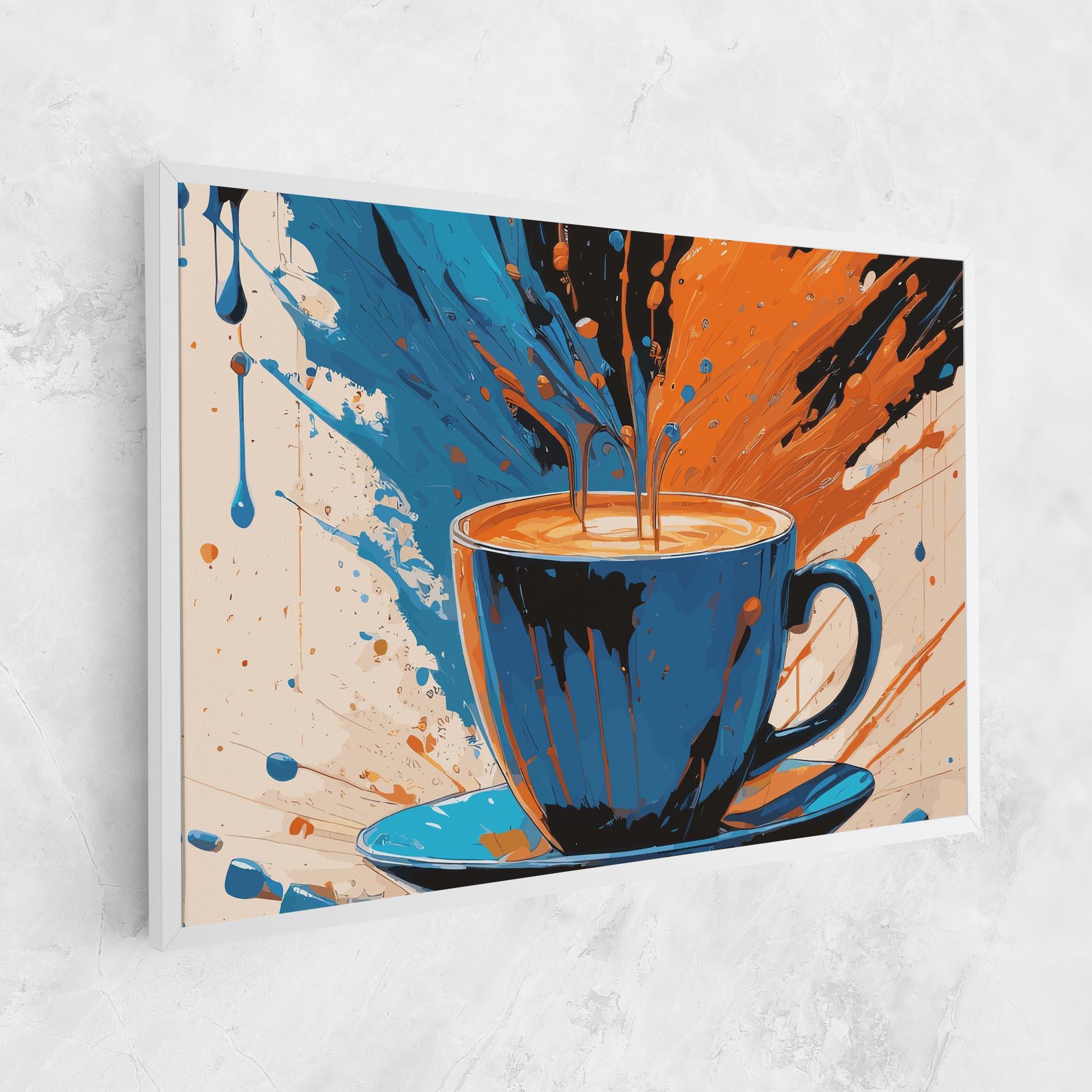 Obraz na Płótnie Coffee Blue Orange mockup 1
