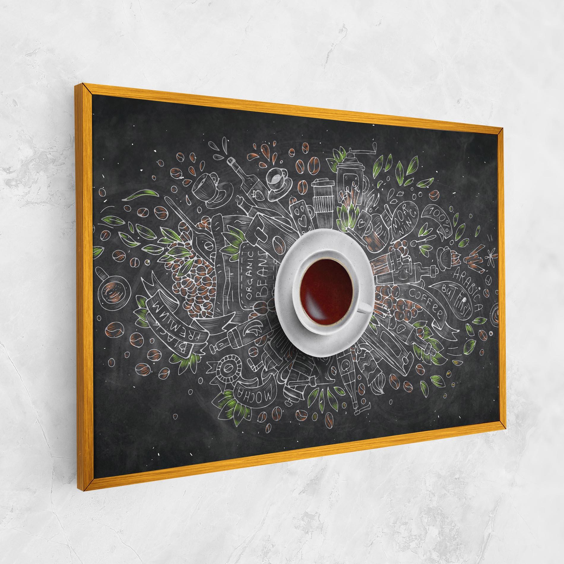 Obraz na Płótnie Black Board Coffee mockup 1