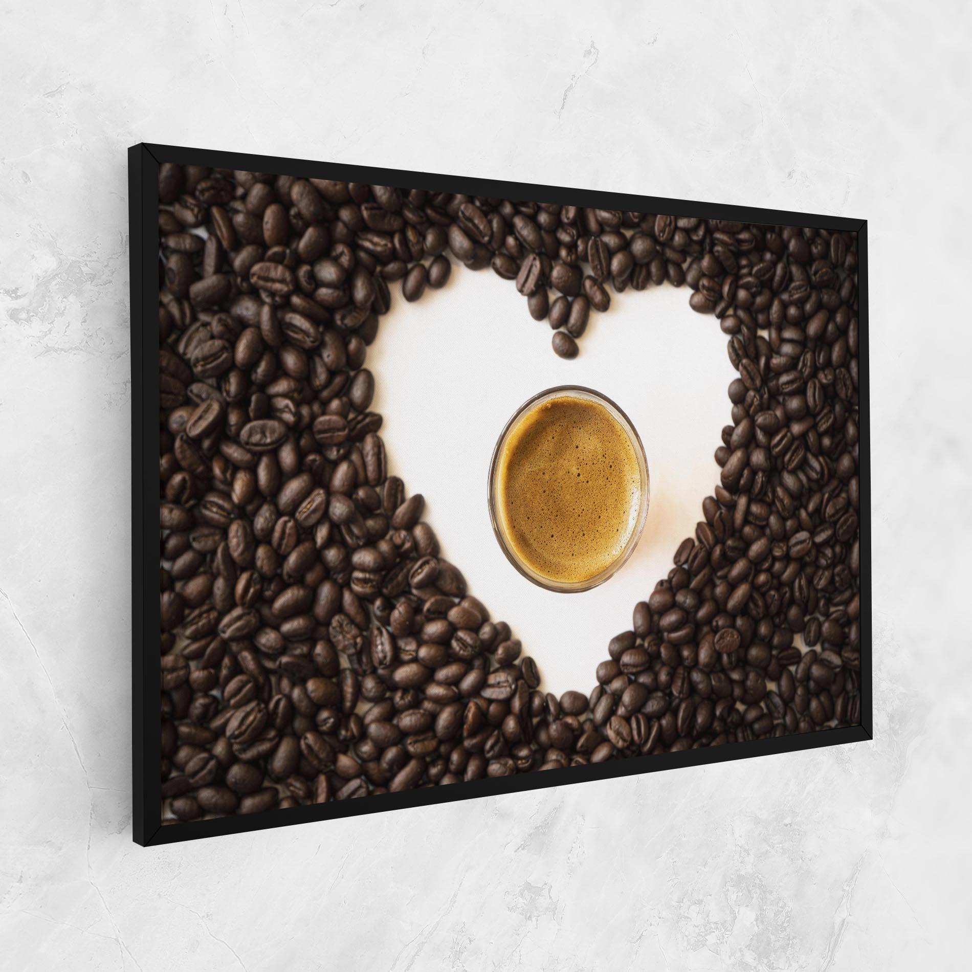 Obraz na Płótnie Coffee Bean Heart mockup 1