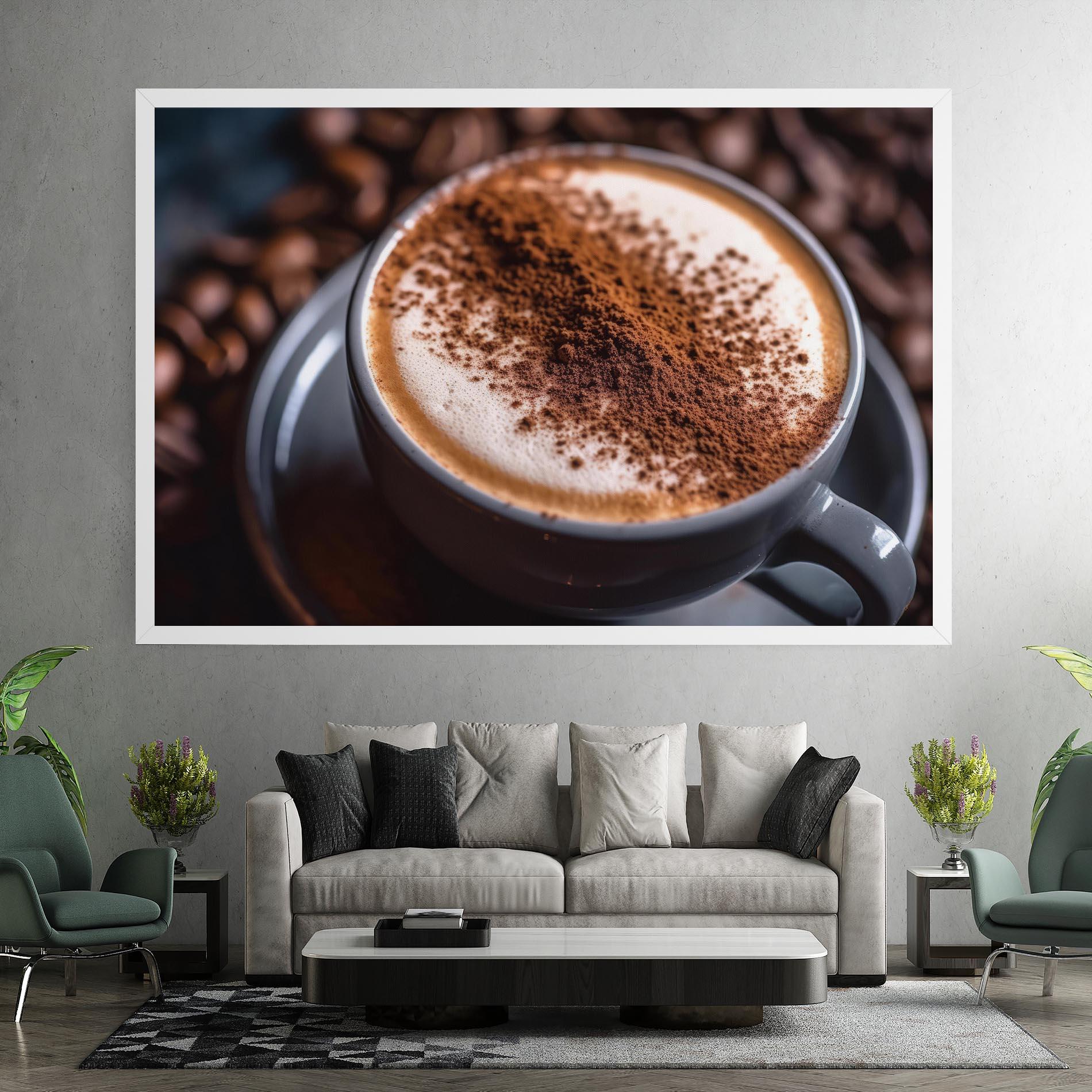 Obraz na Płótnie Cappuccino Coffee Close Up mockup 7