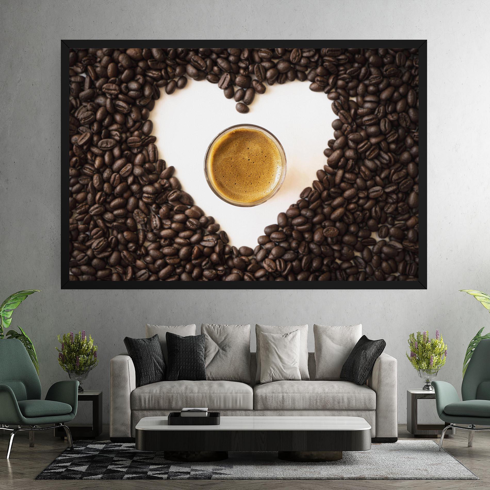 Obraz na Płótnie Coffee Bean Heart mockup 7